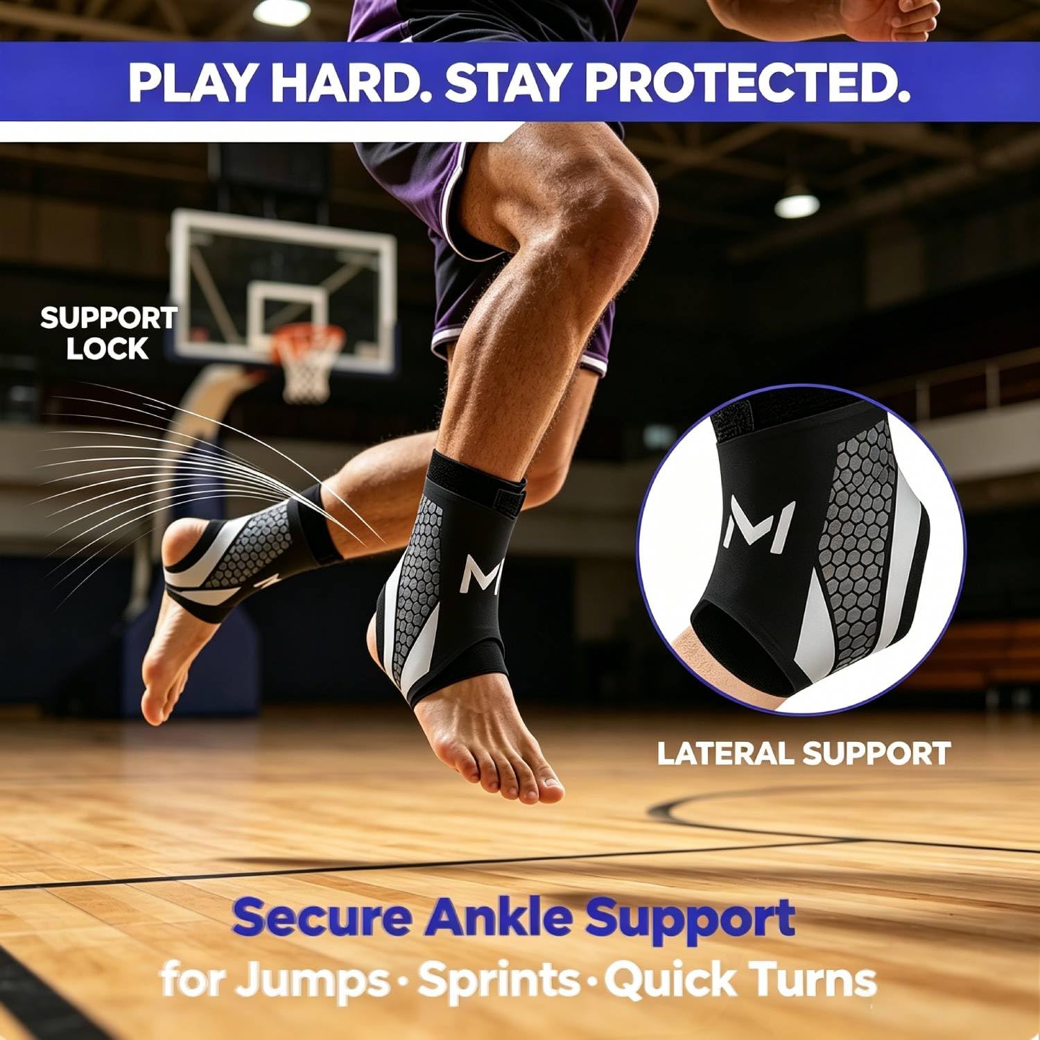 2 pcs Lightweight & Breathable Ankle Support, Compression Sports Ankle Brace, Unisex Ankle Support Sleeve, Ideal for Basketball, Fitness, Sports & Daily Training (Gray) - 4