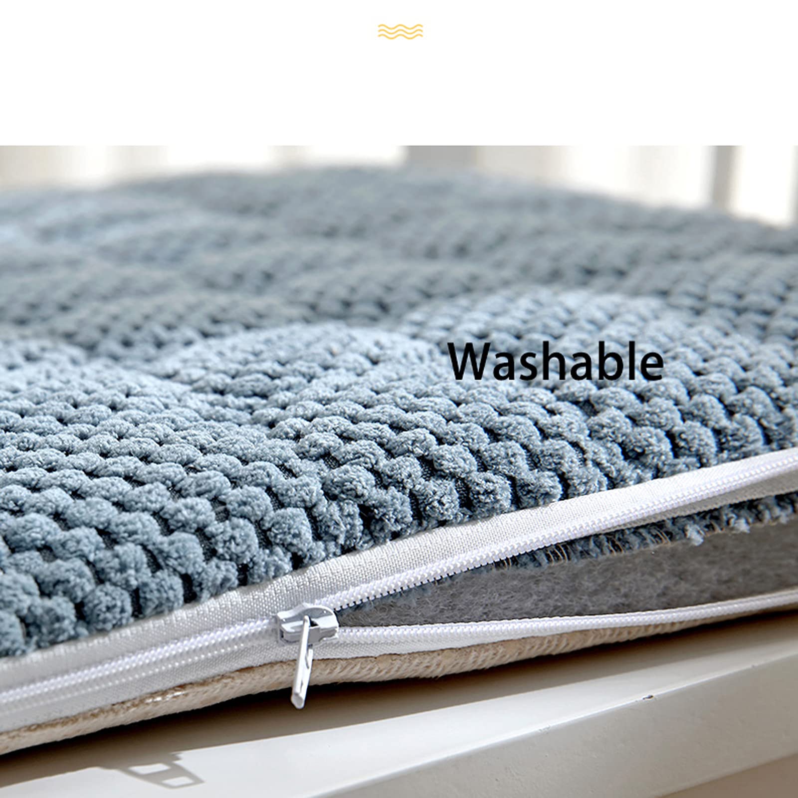 LARA MORADA - Set 2 Cuscini Coprisedie Cucina, Con Volant