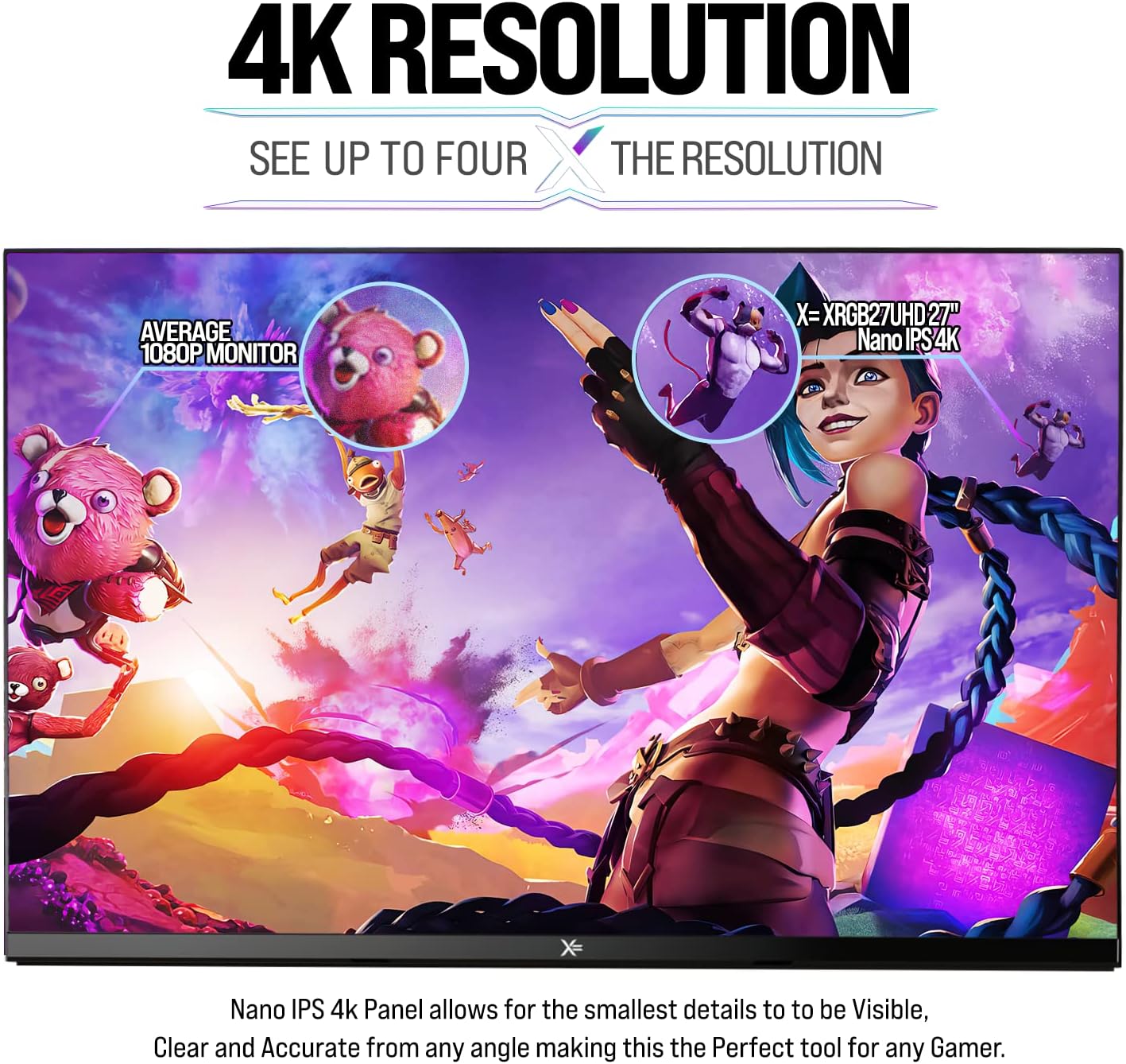 X= XRGB27UHD 27 UHD 4K 3840x2160 Nano IPS 144Hz FreeSync/G-Sync DP HDMI 2.1 RGB Monitor da gioco