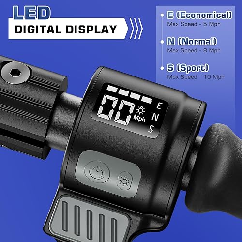 Miniatura 6 de Caroma Scooter eléctrico E32E35 para niños de 6 a 14 años, 10 millas por hora y 7 millas, altura y velocidad ajustables, scooter eléctrico plegable