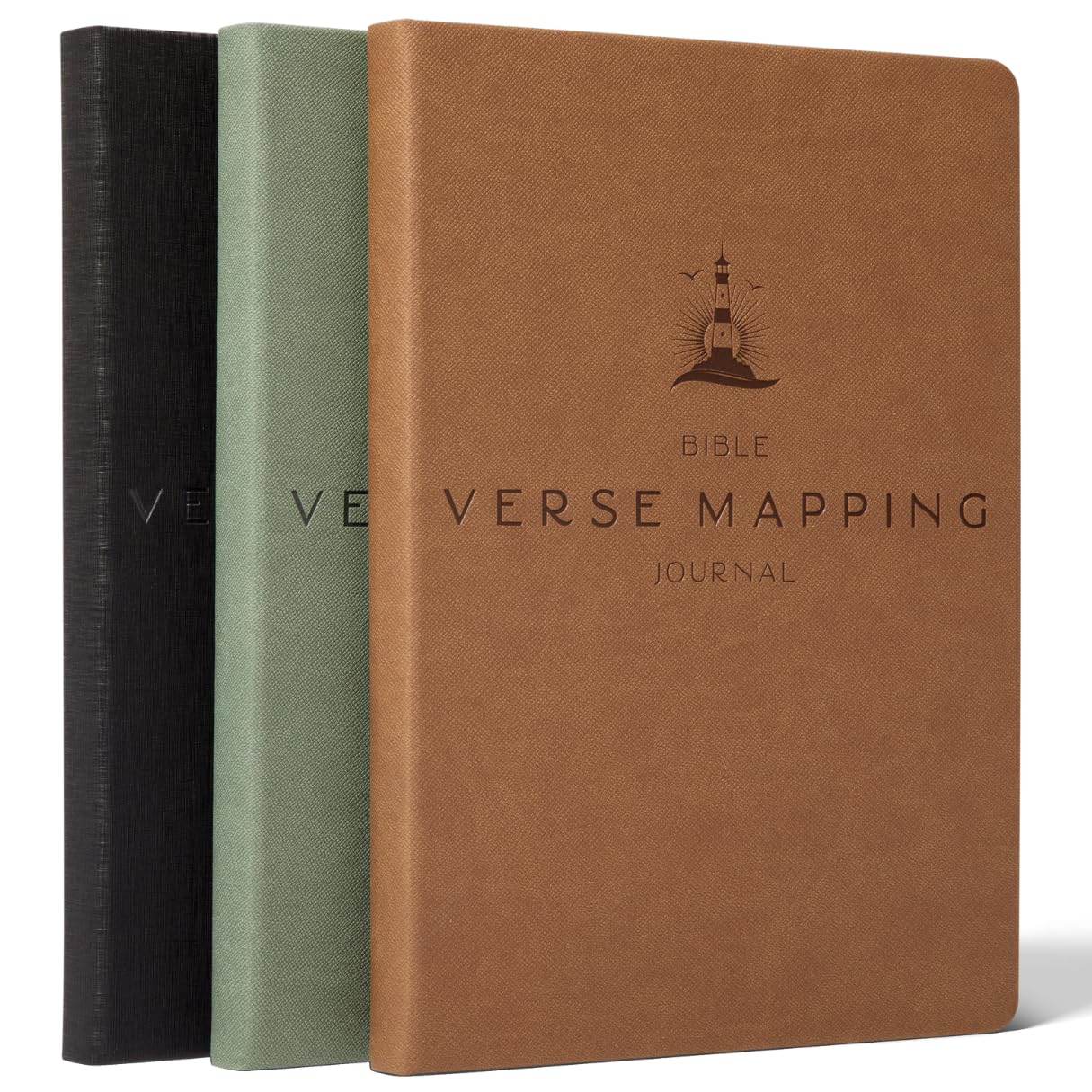 Graceful By Design Bible Verse Mapping Journal - Vegan Leather - Premium Bible Study Journaling Kit (Desert Brown)