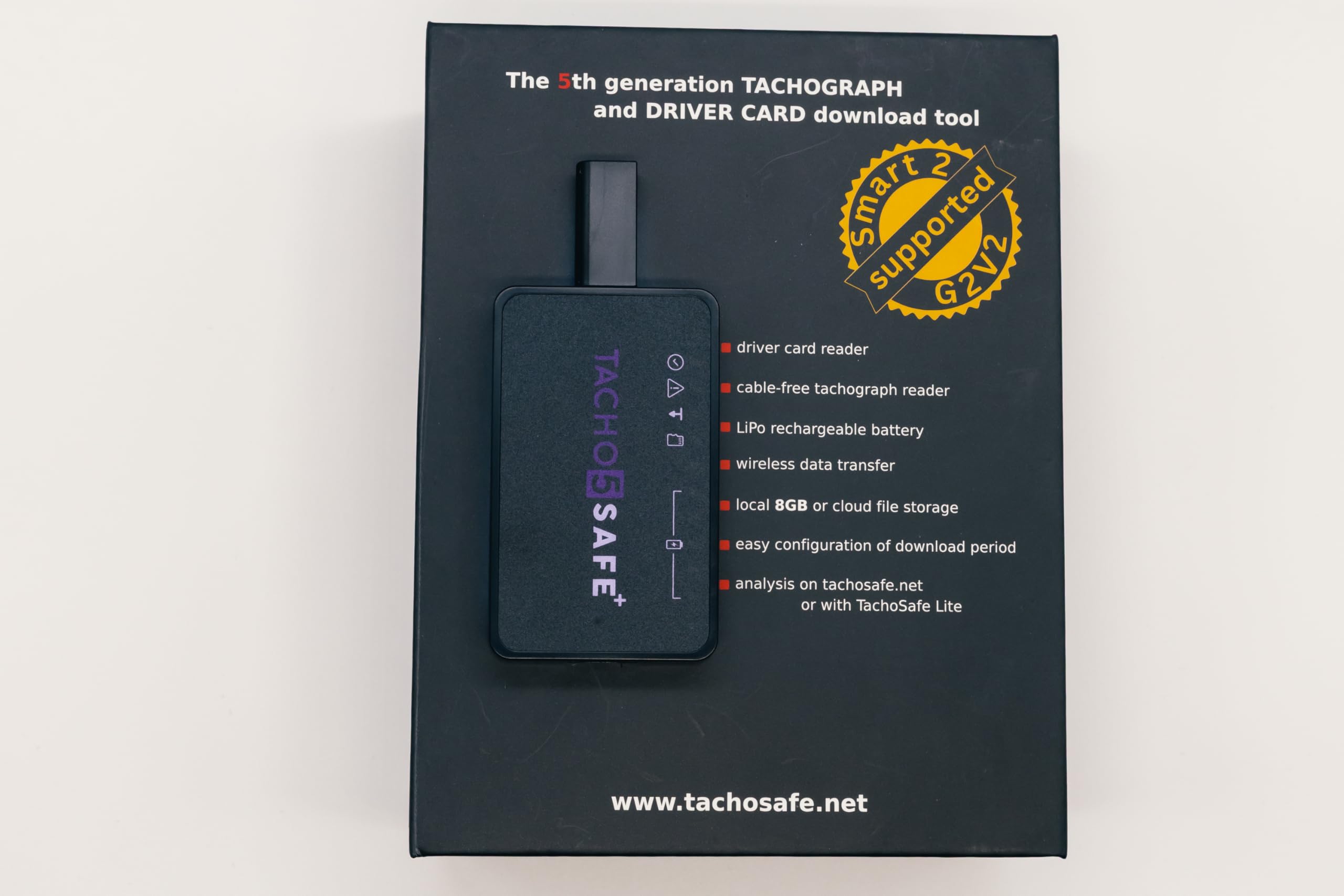 Tacho5SAFE Fahrtenschreiber Downloadgerät – inkl. Software & gratis Cloud-Speicher – Auslesen von Fahrerkarten & Digitaltacho (Tacho-Daten sichern & verwalten)