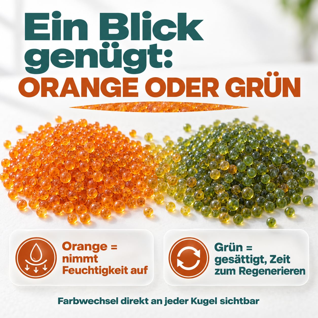 GiDeli Silica Gel Kugeln Orange, Feuchtigkeitsabsorber, 20kg