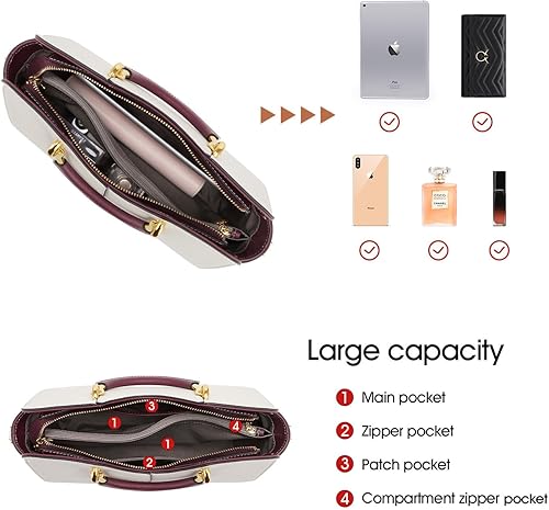 Miniatura 6 de Fanshion - Bolso de mano para mujer, de cuero, con asa superior, bolso de hombro y bolsos Fanshion, Ladies, Purses