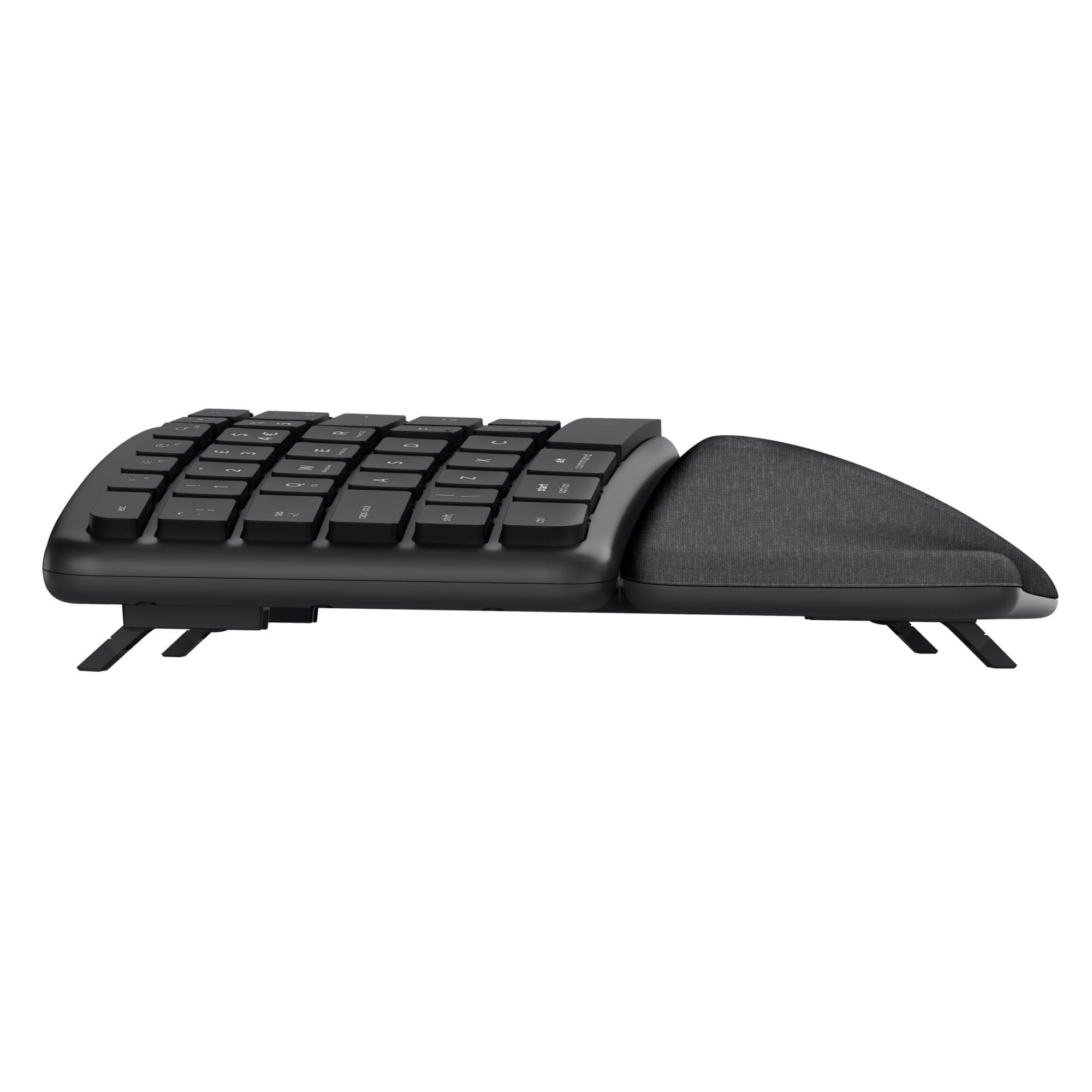 Trust Arvia Clavier Ergonomique sans Fil AZERTY Français Silencieux, Noir | Bluetooth + 2.4GHz, Clavier Bluetooth Multi-appareils Deux Parties avec Repose-Paume, PC Ordinateur Portable Mac