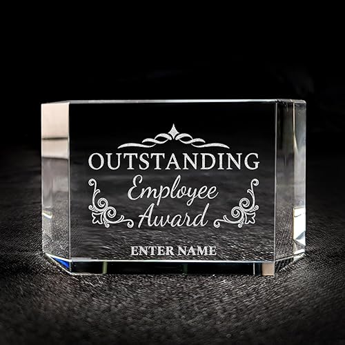 Miniatura 78 de Premio personalizado grabado con láser, diseño grabado con láser, agradecimiento, añade tu propio texto, incluye caja de regalo, premio al empleado