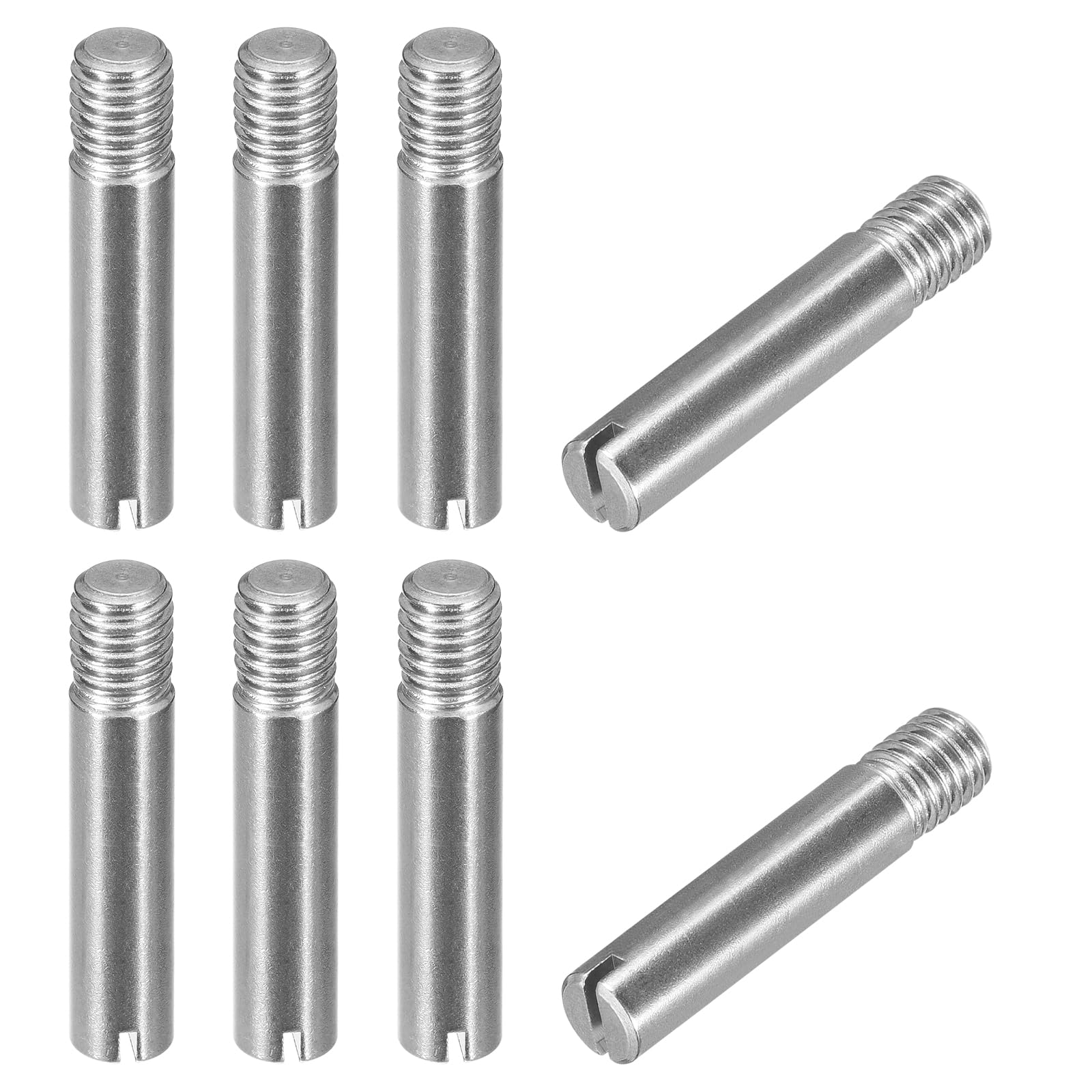 QUARKZMAN 8Pcs M8 x 40mm Spinotto Cilindrico Scanalato 304 Acciaio Inossidabile Filettatura Esterna Spinotto Di Posizionamento per Mobili Armadi