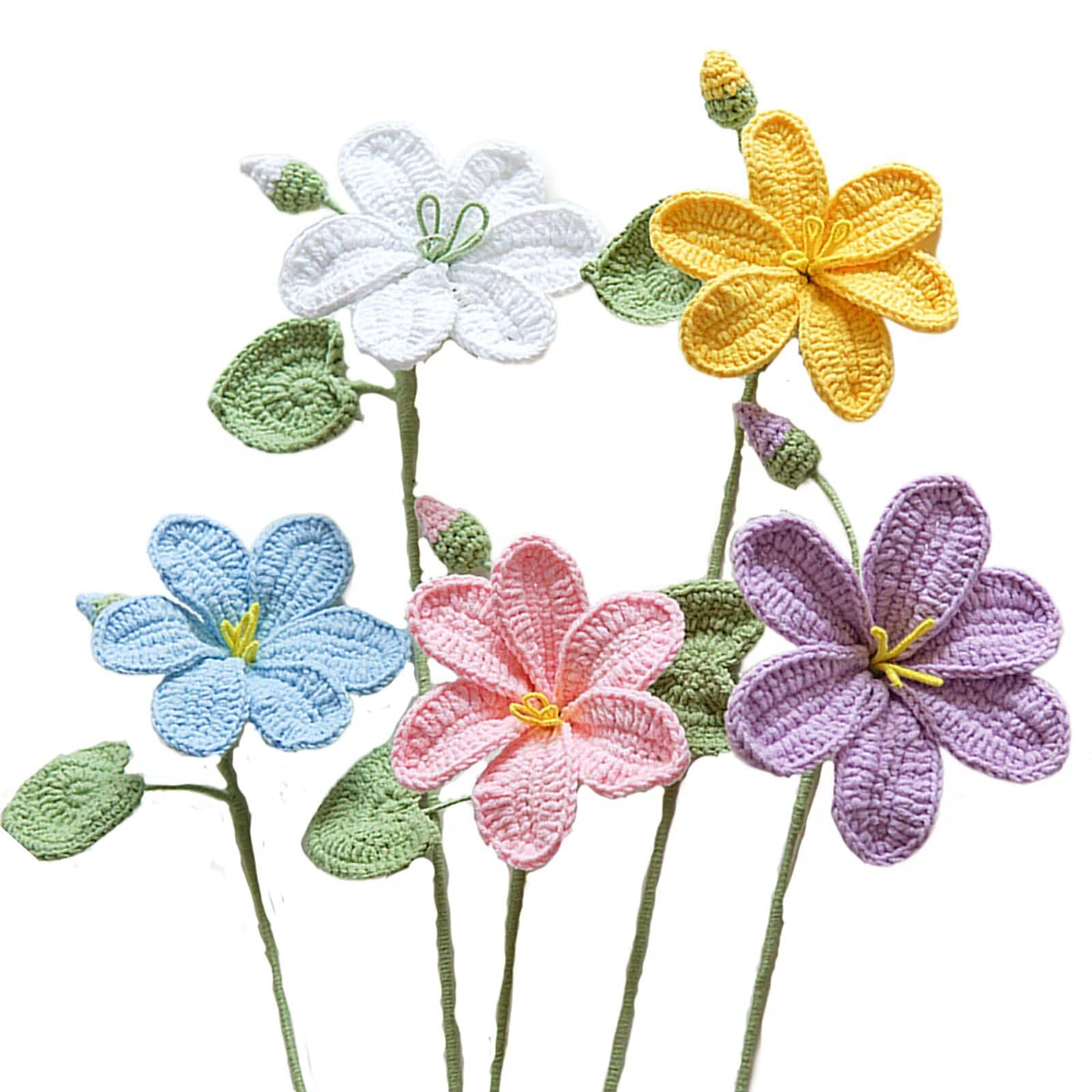 k.flower様 5個 小サイズ Amazon.com: Lovmeety 5 Pcs Crochet Flower, Colorful Faux Crochet