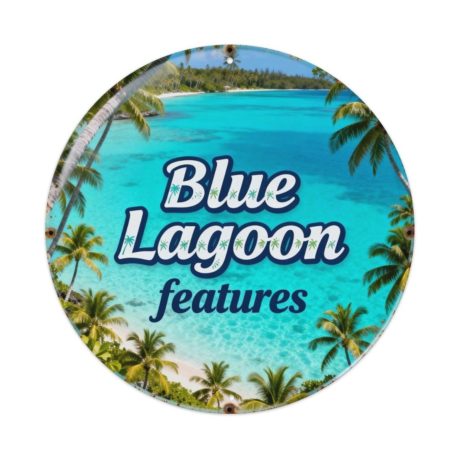 Blue Lagoon Paradise Metal Tin Sign Plaque
