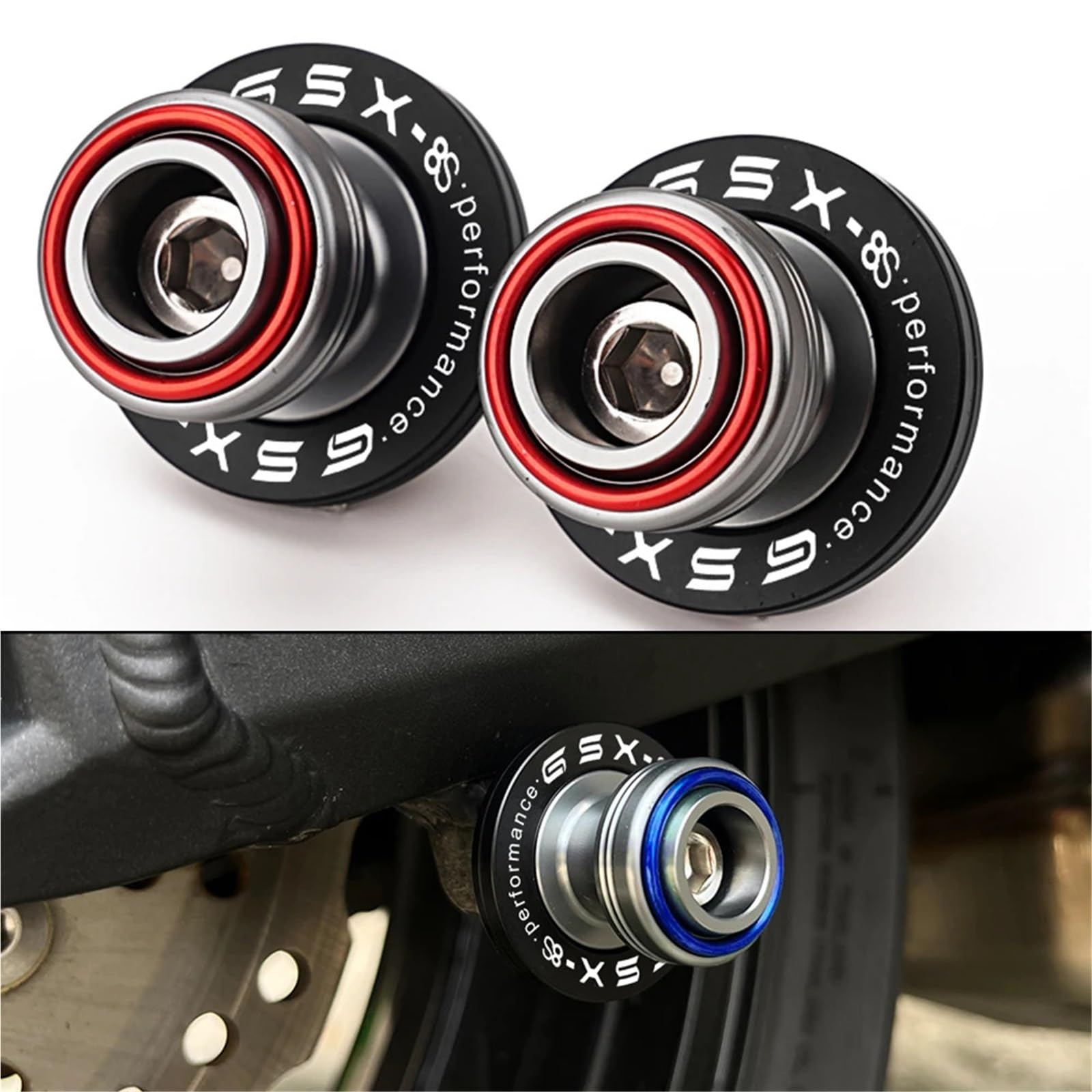 Nottolini Cavalletto Per SUZUKI GSX-8S 2023 2024 2025 Accessori Moto 8 MILLIMETRI Viti Del Basamento Forcellone Slider Bobine(Black)