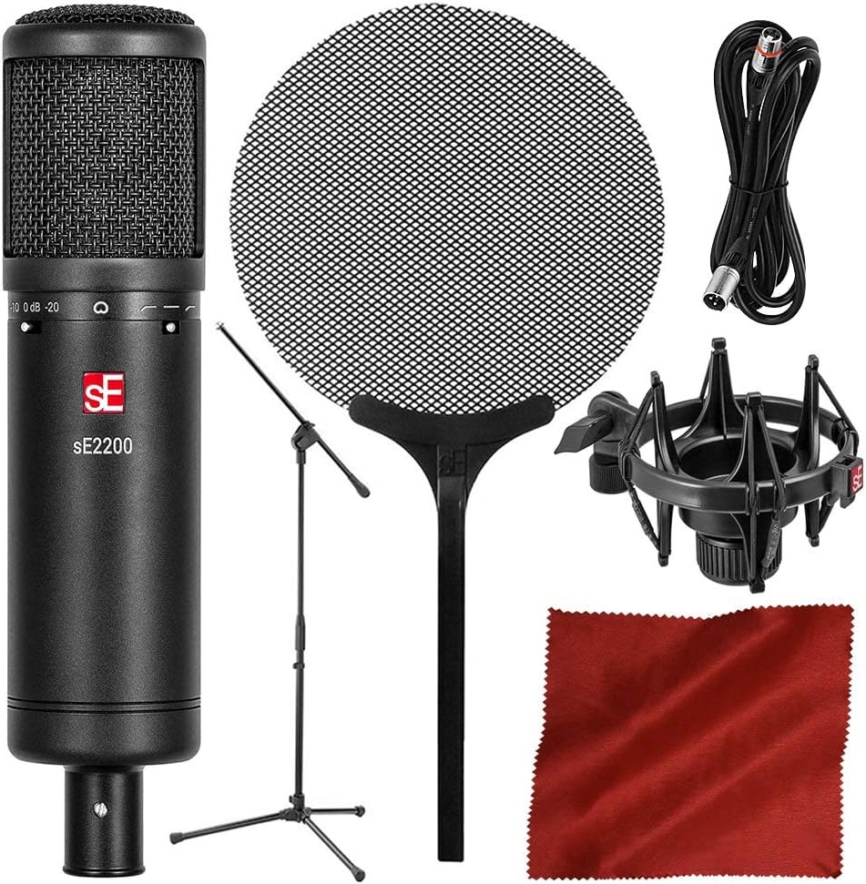 sE Electronics sE2200 Studio Condenser Cardioid Microphone with Deluxe Accessory Bundle