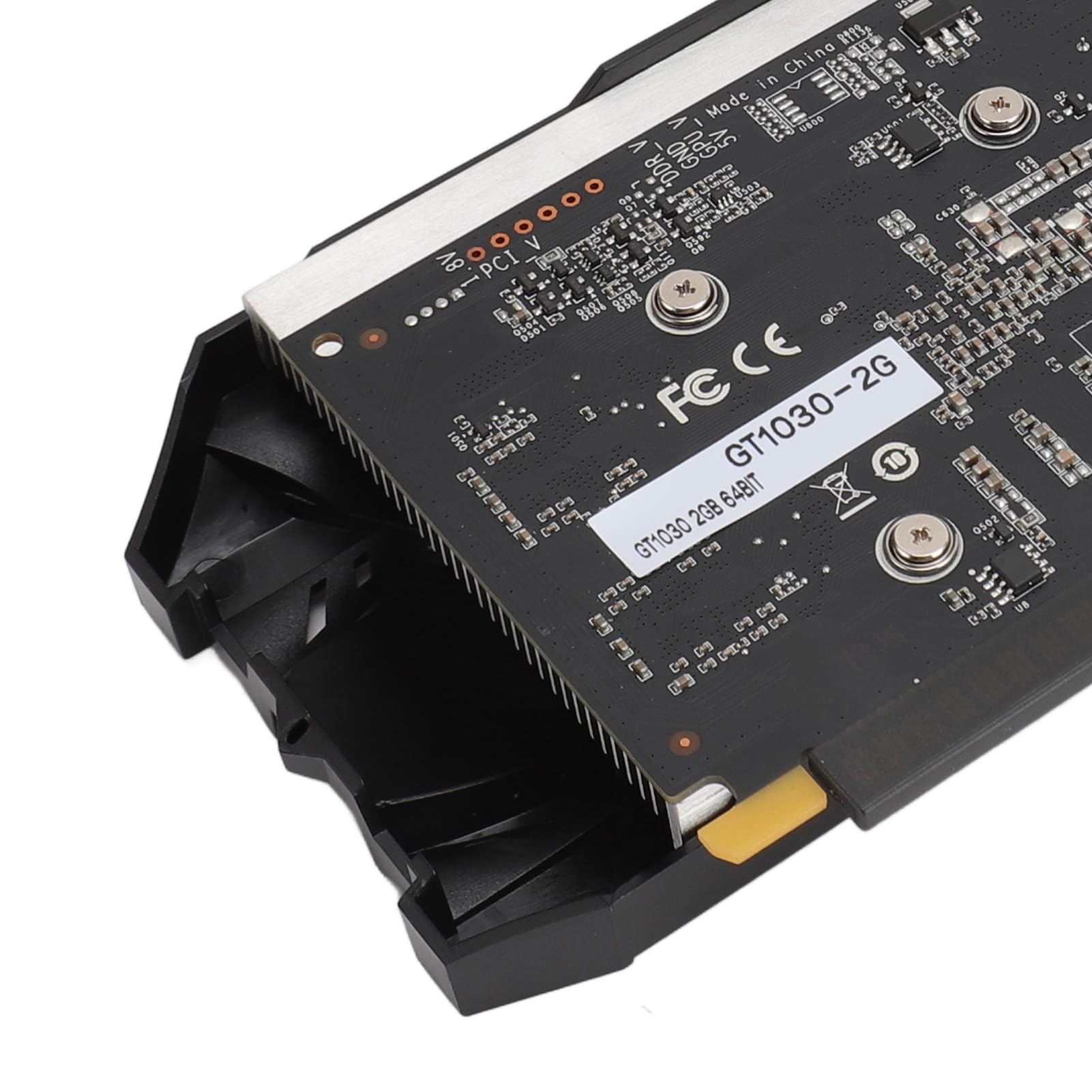 Denash Karta Graficzna GT1030 2GD5, 2 GB GDDR5 64-bitowy PCI Express 2.0 16X HD Multimedialna Karta Graficzna VGA do Gier z Wentylatorem Chłodzącym, do Komputerów Stacjonarnych Filmy
