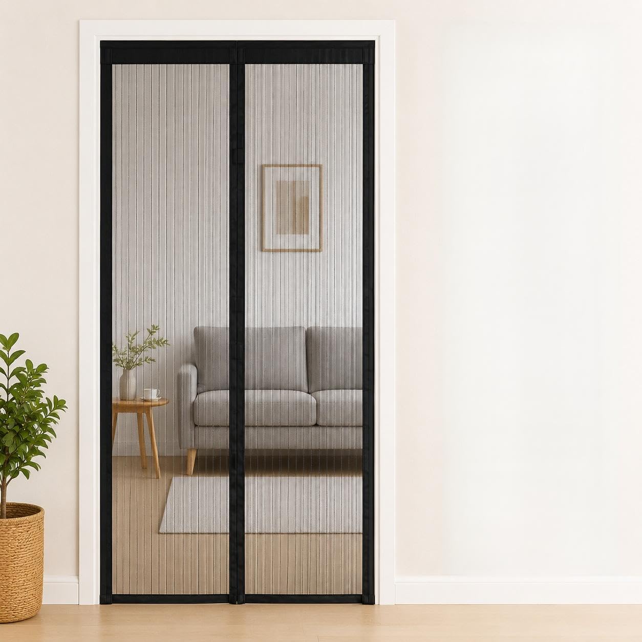 Magnetic Mosquito Net for Door | Tear-Resistant Polyester Mesh | Auto-Close Magnetic Screen Door | DIY Easy Installation | Keeps Mosquitoes, Flies | Suitable for Main Door, Balcony & Kitchen |-image-32