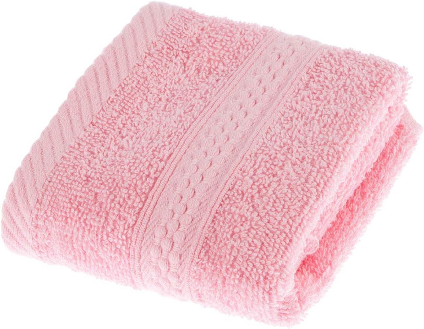 HOMESCAPESPink Turkish Cotton Face Cloth Flannel Super Soft Thick & Absorbent 500 GSM Towel Heavy Weight for everyday Luxury