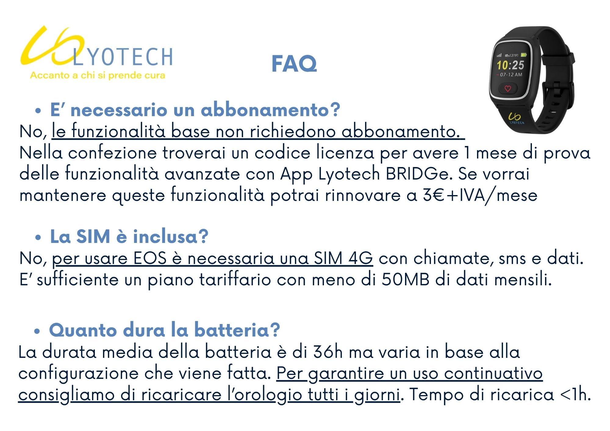 EOS Orologio SOS 4G con Chiamate | Localizzazione GPS | Rilevazione Caduta | Battito, Pressione, SpO2, Contapassi | Rubrica e Chiamate Autorizzate | App BRIDGe (opzionale) | Per anziani