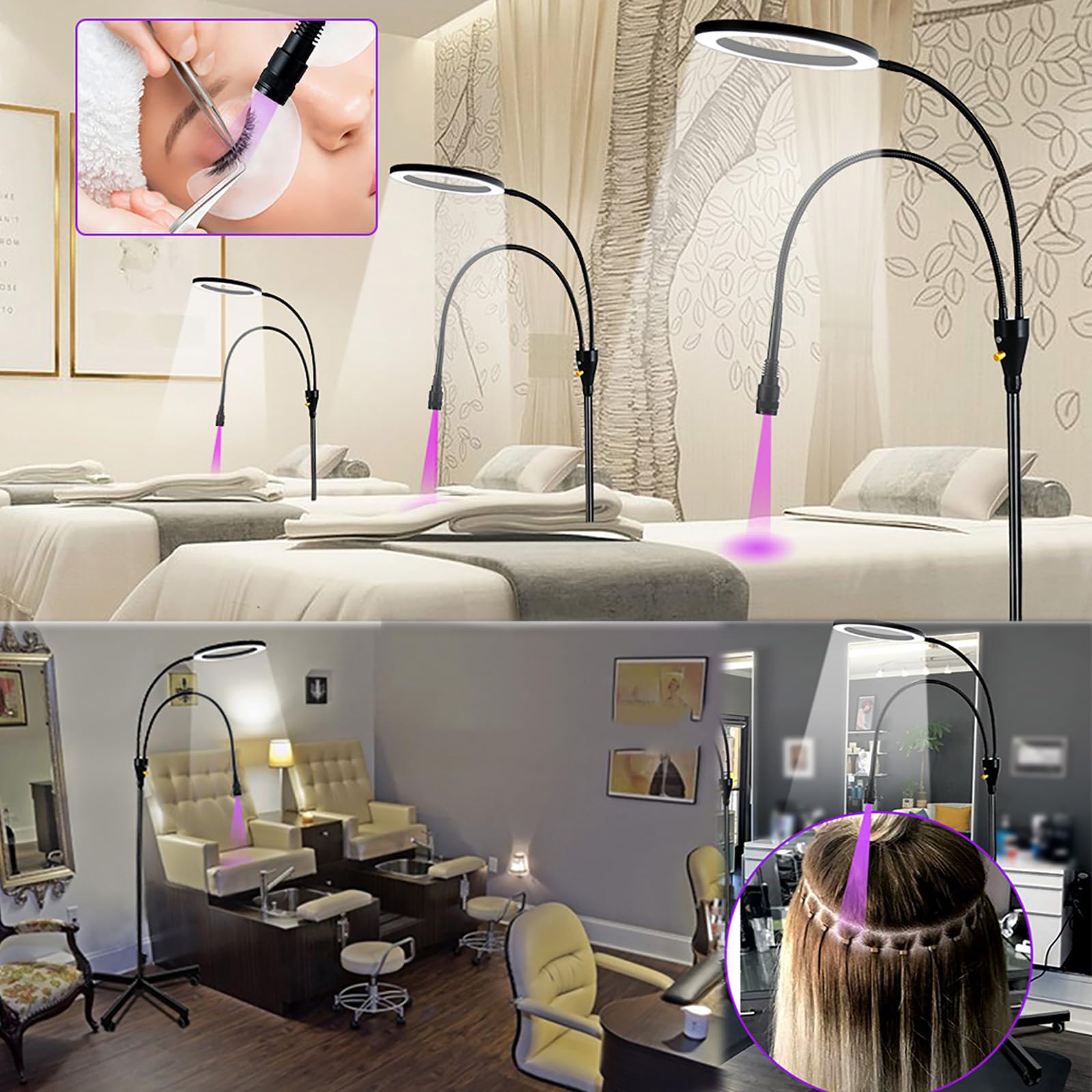 Amazon.co.jp: 2 in 1 LEDライト マツエク専用 ハーフムーンランプ 3