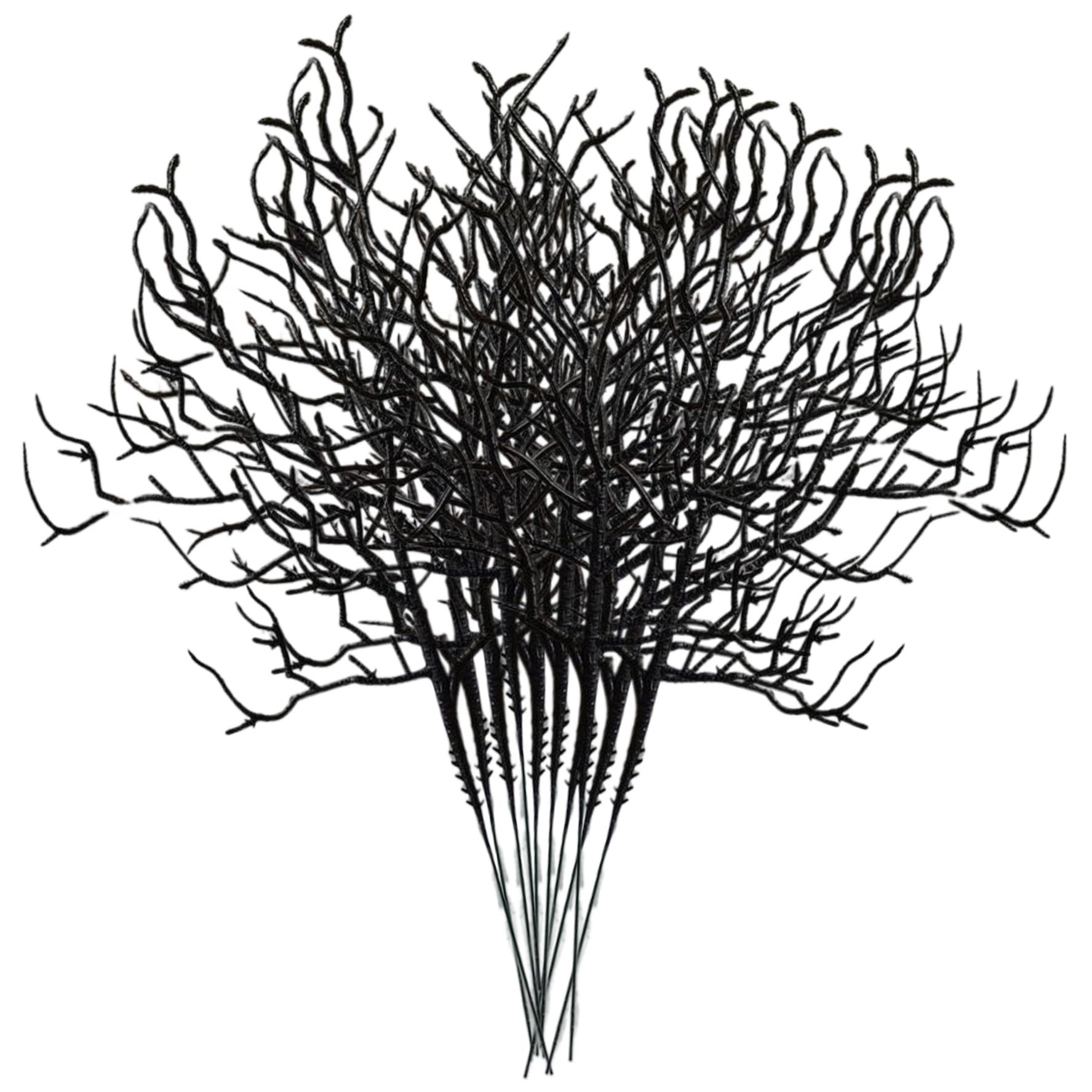 fkngcp Fake Branches 10Pcs 8x13in Realistic Dried Tree Branch Artificial Black Branches DIY Long Stem Decorative Tree for Home, Party, Halloween, Vase