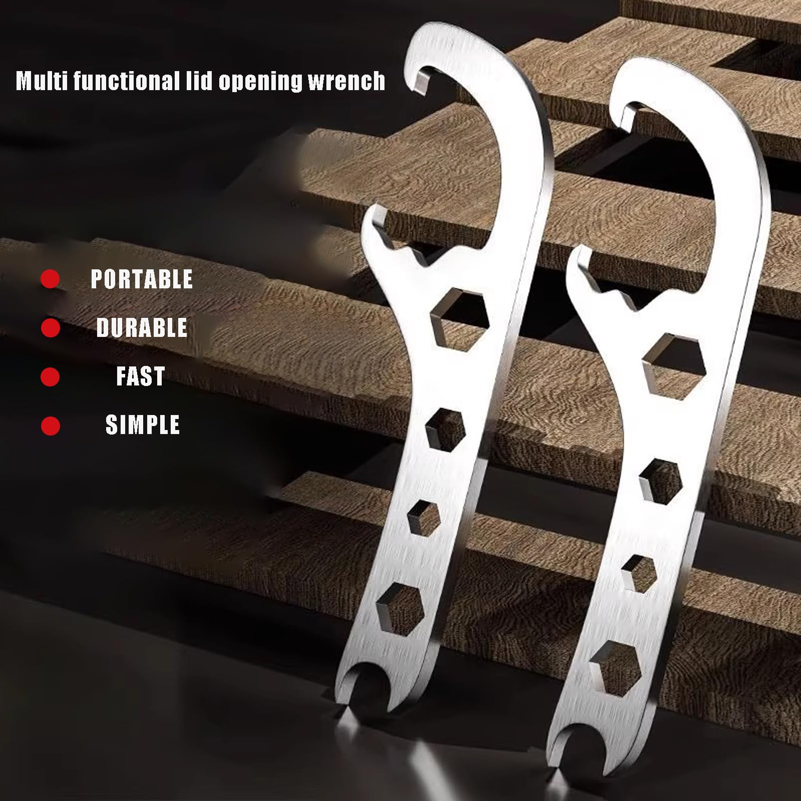 Abrelatas de pintura para abridor de cubos, llave de abridor de tapa de 5 galones, herramienta de extracción de tapas de metal, abridor de latas multifuncional portátil para uso industrial en el hogar 7