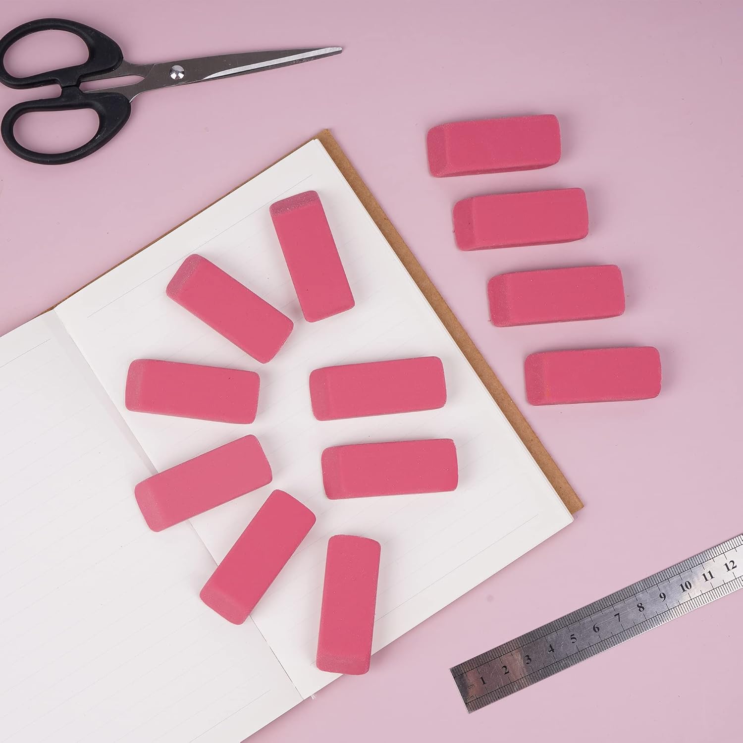 200 Pack Pink Erasers Bulk Latex-Free Soft Erasers Pencil Erasers for Kids Teachers and School and Office Supplies : Office Products