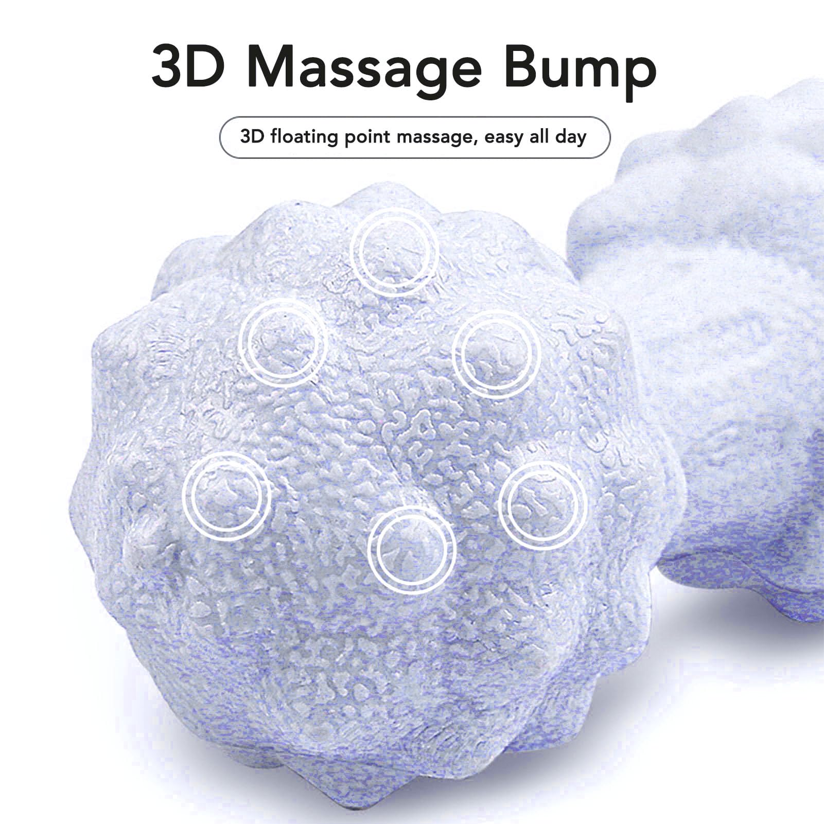 Bola de Masaje de maní, Diseño Ergonómico Bola de Masaje de Lacrosse Doble Fácil de Usar Curva de Ajuste de Masaje Multidireccional para Ejercicio (BLUE)