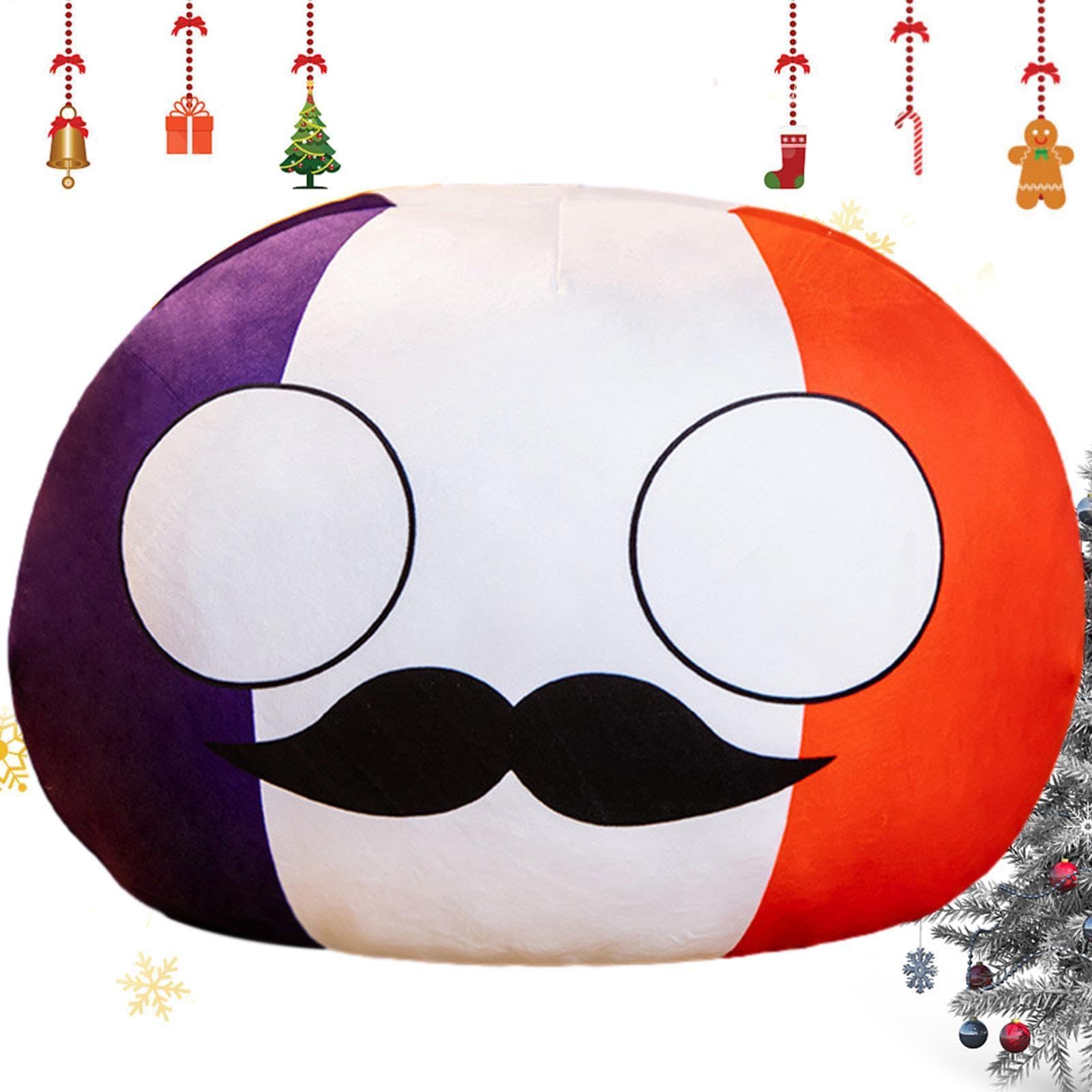 Countryballs Pluşhies - 40cm Plush Country Ball | Plush Country Ball Doll Pillow Keychain Anime 2D National Flag Character Soft PlushPP Cotton Collectible Gift Toy UK US JP EU