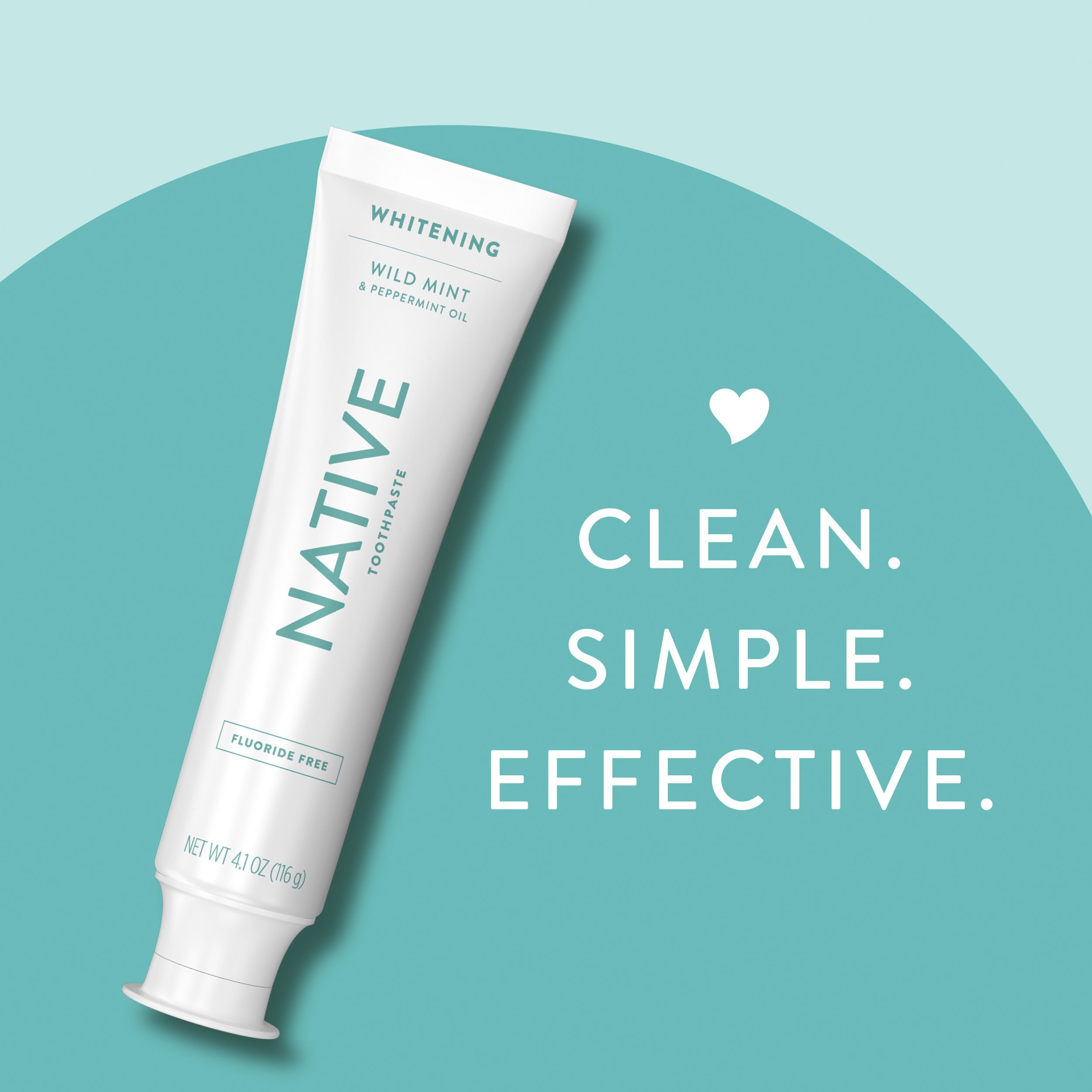 Native Fluoride Free Toothpaste, Whitening - for Adult, Kids 2+ Oral Care - Wild Mint & Peppermint Oil Flavor, 4.1oz (Pack of 3)