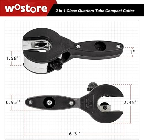 Miniatura 5 de Wostore Cortador de tubos de trinquete para tubos de 516"-1-18" para cortar tubos de metal blando de PVC de cobre en espacios confinados