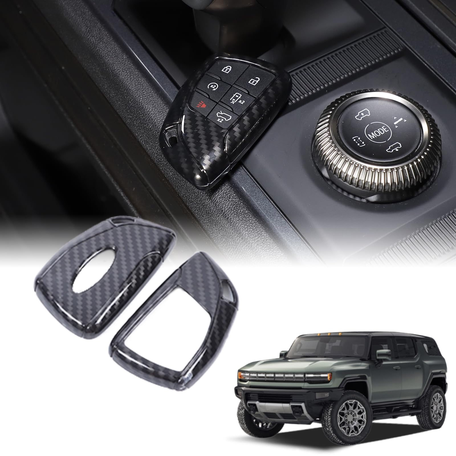 YinanIutos Car Key Fob Covers Compatible with Hummer EV Pickup/SUV 2022-2026 Anti-Scratch Protector Cover Car Key Fob Shell Decoration Covers