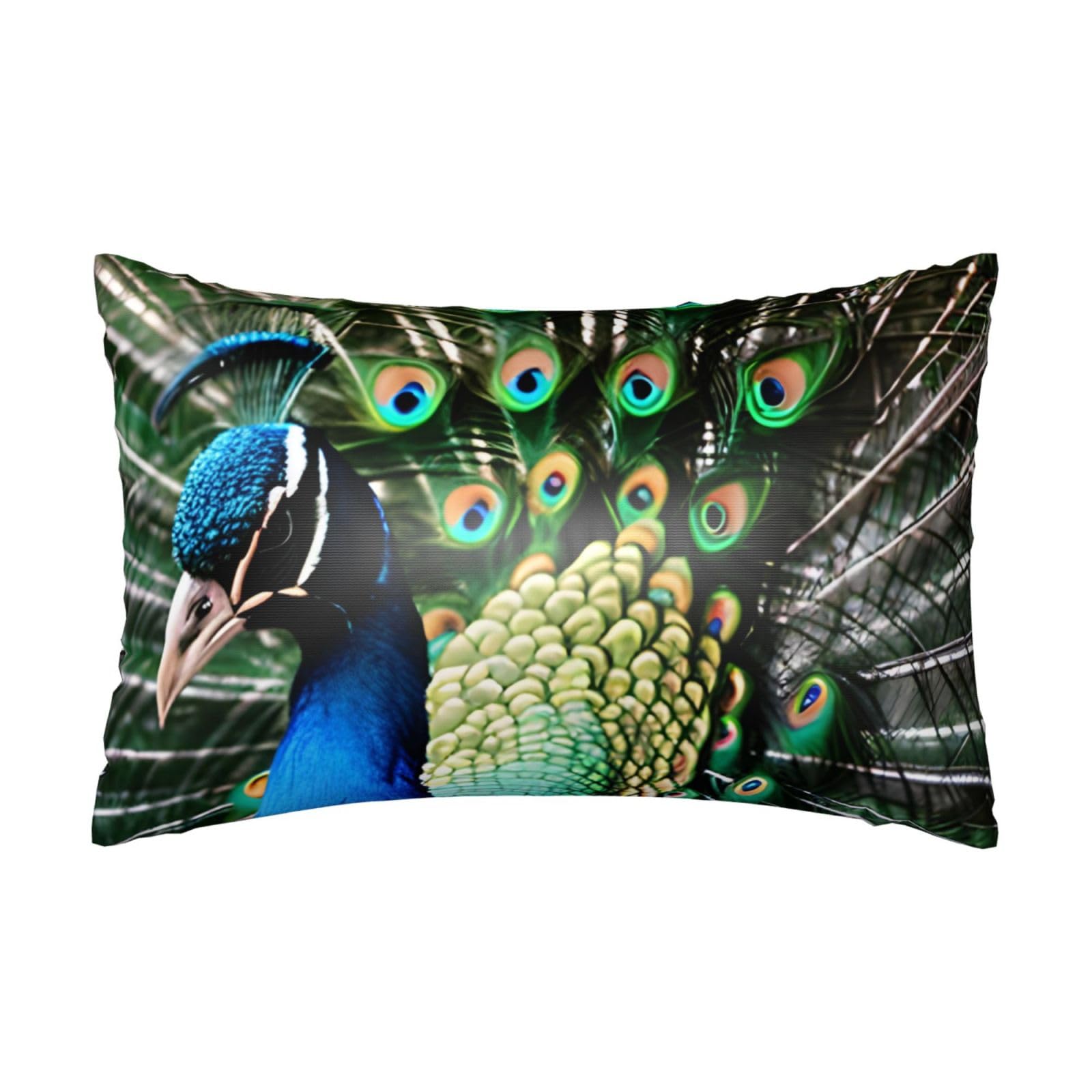 Satin Pillowcase for Hair and Skin, Peacock Pillow Case Queen Size 20x30 Inches, Cooling Silky Pillowcases with Zipper Ultra Smooth and Soft Pillow Cover for Sleeping