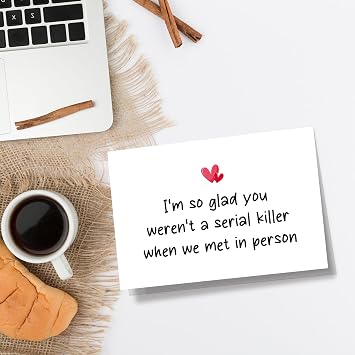 Spercy Funny Valentines Day Card for Boyfriend Girlfriend, Romantic Met Online Card, Anniversary Card for Him Her, Humorous Love Card for Partner