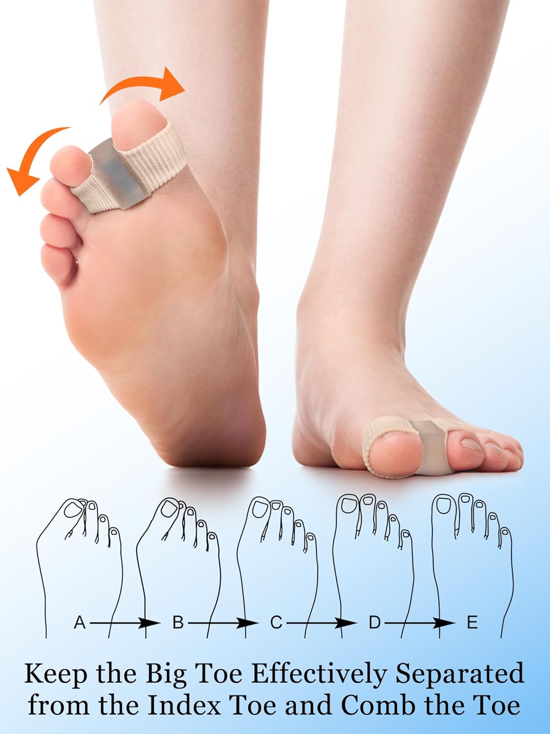 4PC Bunion Toe Separators Spacers Corrector with 2 Loops for Women Men Hammer Overlapping Hammer Big Toe Straightener (Large) - Image 3