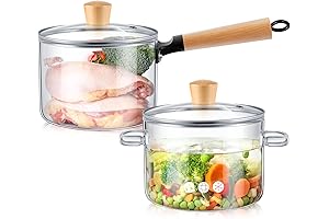 Clear Glass Pot Set for Cooking on Stove