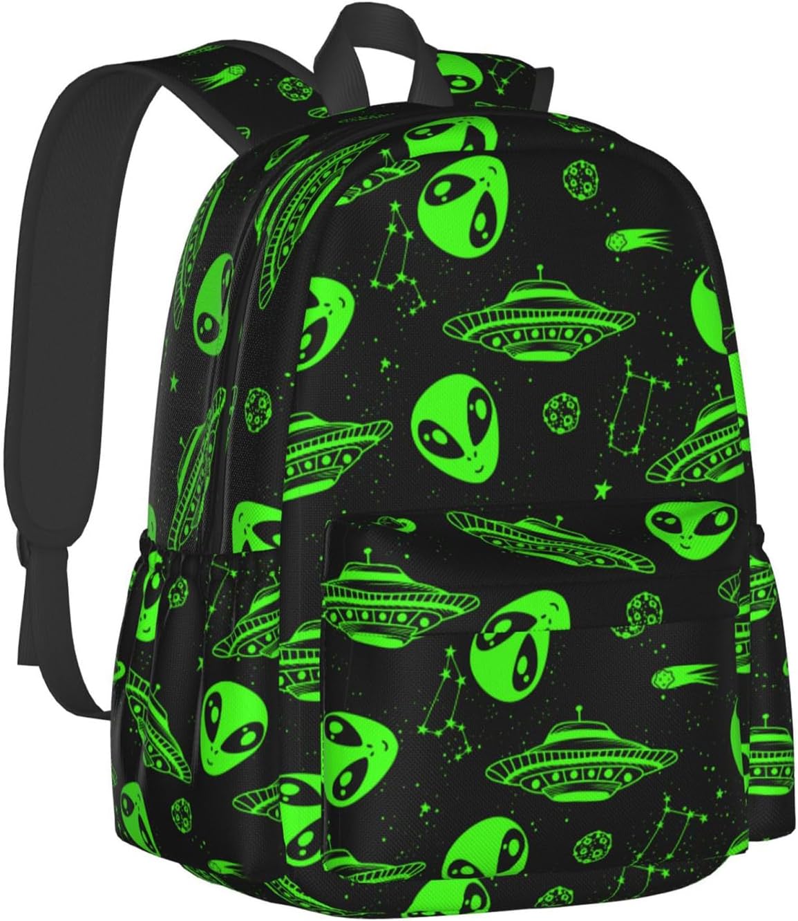Green Ufo Alien Star Multipurpose School Bag Bookbag for Teenage Boys Girls Daily Backpack