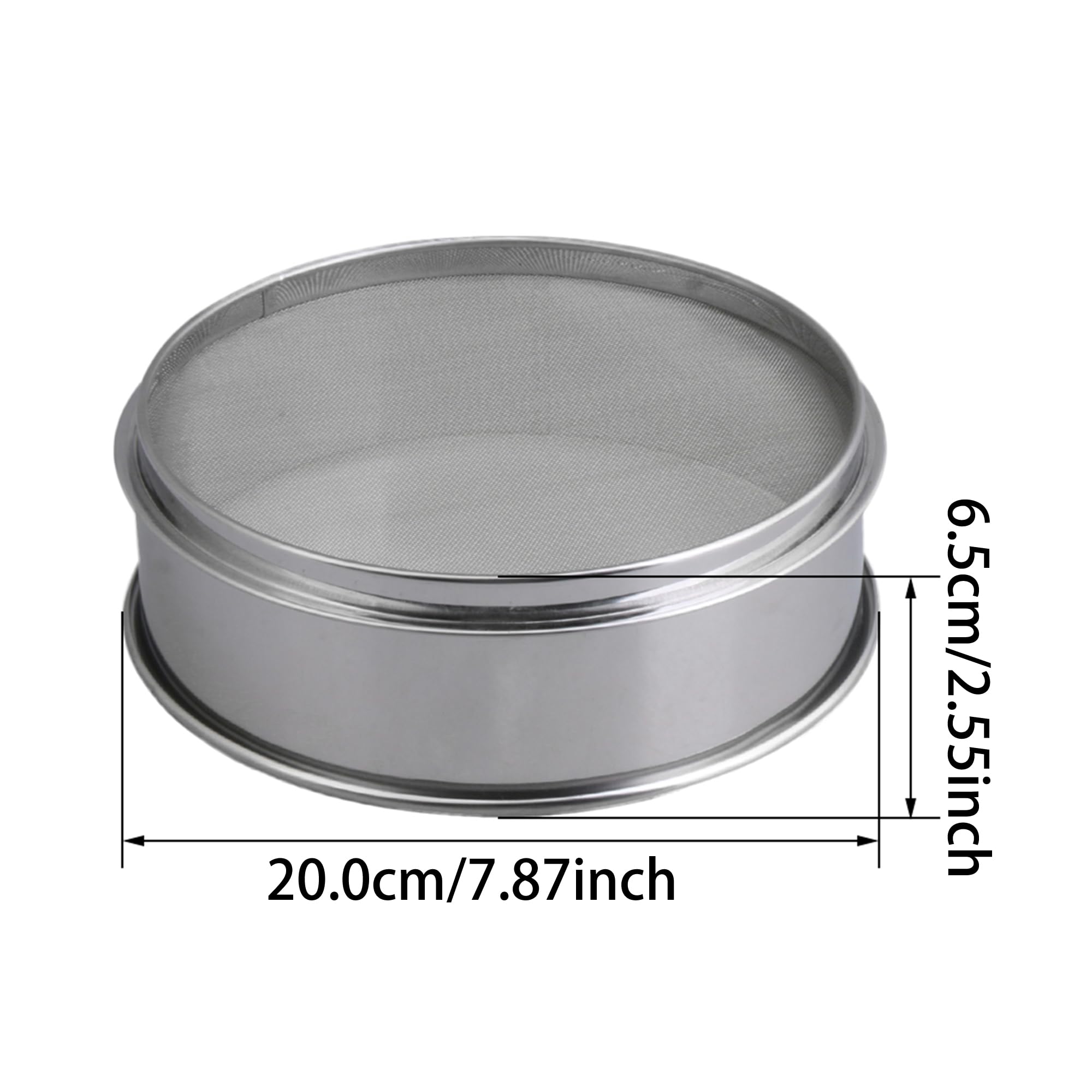 Colador de malla de harina, colador de harina, tamiz de cocina, herramienta para hornear, 20 x 6,5 cm, paquete de 3