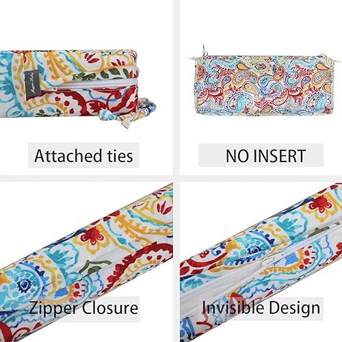 Miniatura 4 de FUNHOME Funda de cojín de banco para exteriores de 48 x 18 x 3 pulgadas, resistente al agua con cremallera y lazos, funda resistente a la