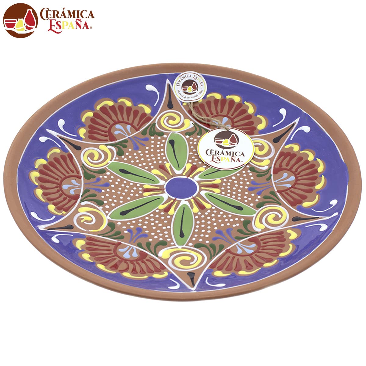CERÁMICA ESPAÑA | Plato Decorativo de Pared | Modelo D30 | Cerámica 100% Hecho a Mano | 21x21x2.5 cm