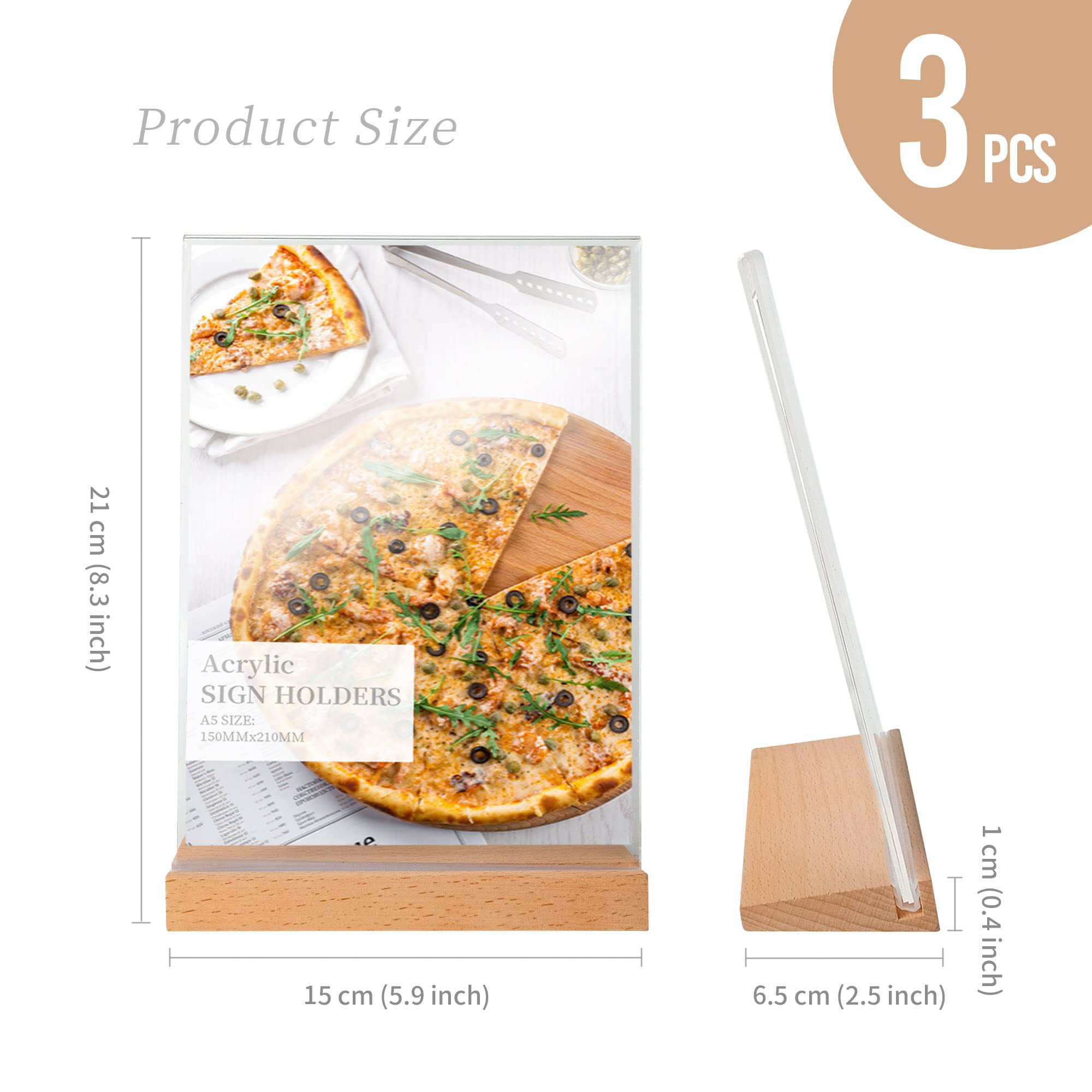 A5 A4 Lot De 5 Présentoirs Acrylique A5 - Porte-Menu/Restaurant