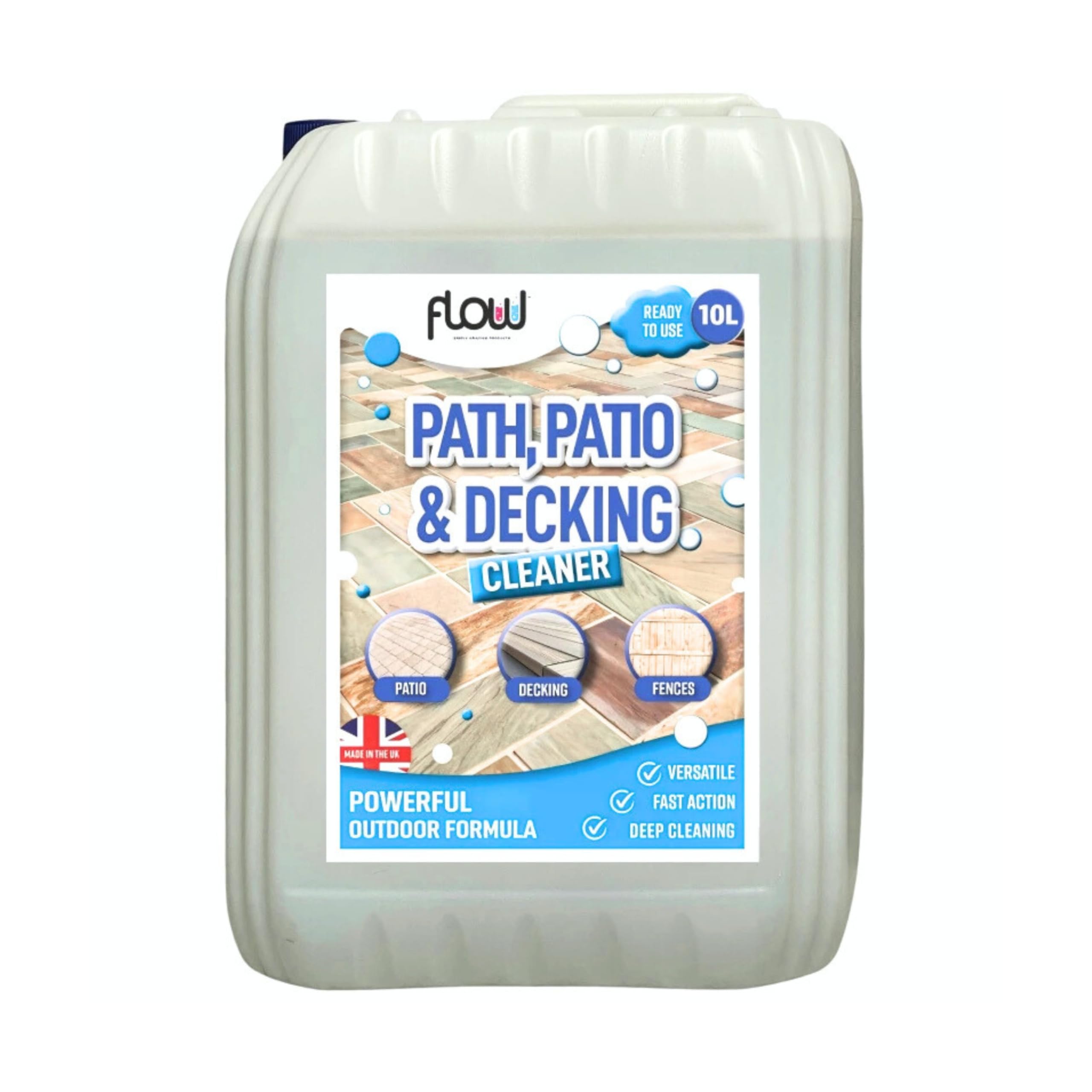 Dunnet Tools 10L Patio, Driveway, Path and Decking Cleaner Powerful Deep Cleaning Outdoor Formula Removes Stains Dirt and Algae - Garden Fluid Staining Remover