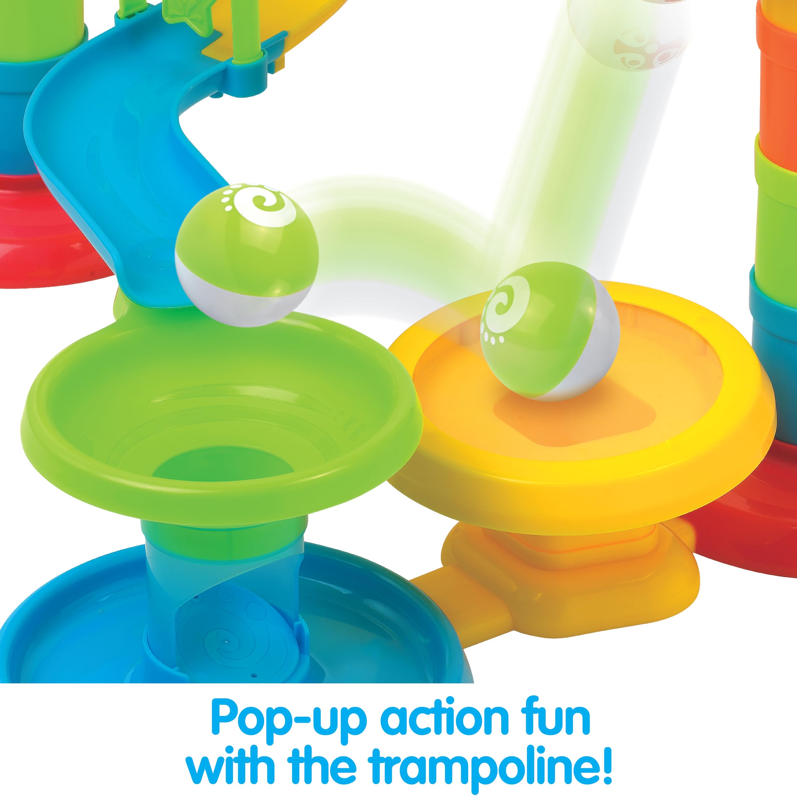 Kidoozie Drop N' Roll Raceway – 30-teiliger Kugelturm mit 3 bunten Bällen – ab 12 Monaten