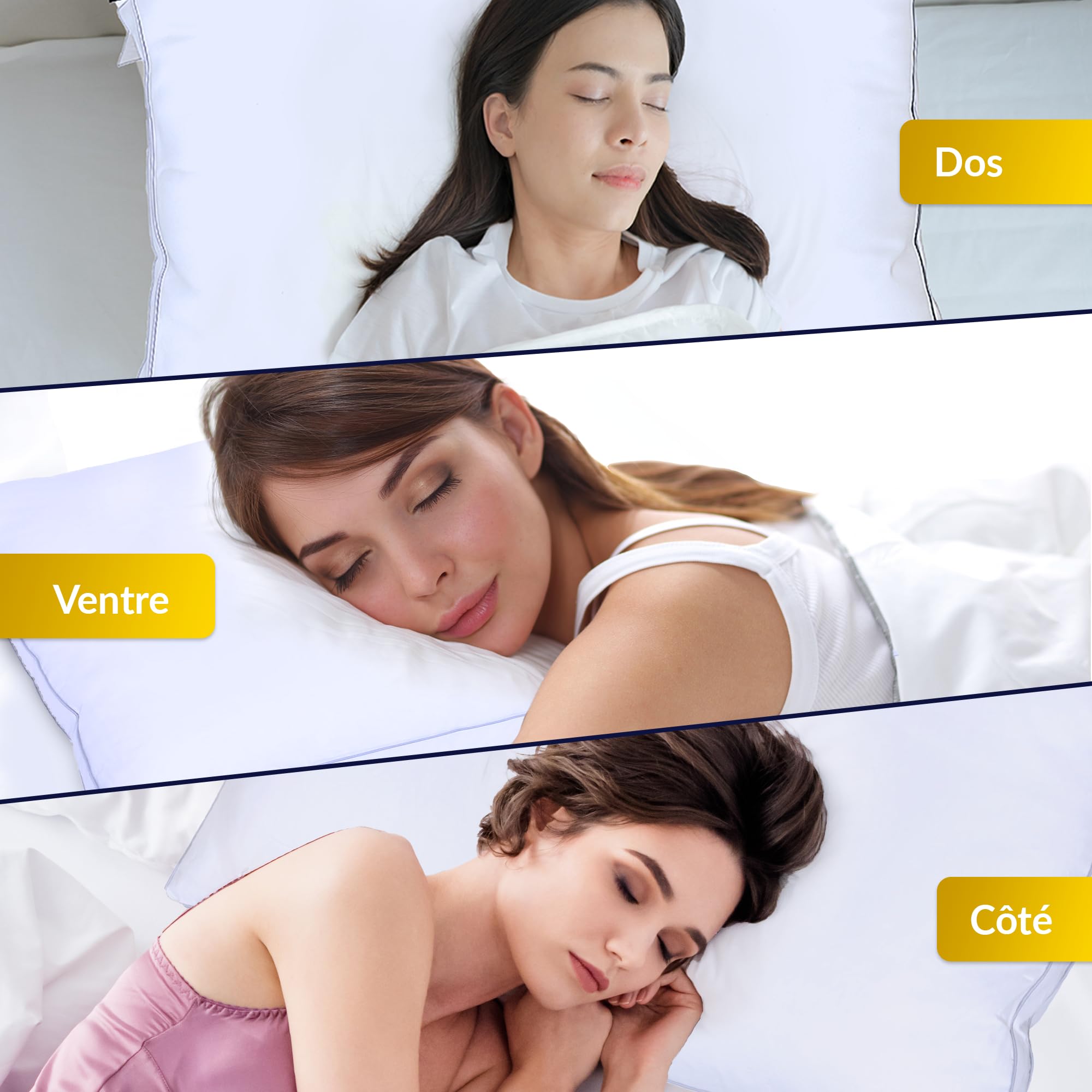 Oreiller 50x70 Lot de 2 - Oreiller rectangulaire | Microfibre 0,9D Effet Duvet | Housse 100% Coton | Soutien Durable et Confort Moelleux | Confort hôtel 5 étoiles