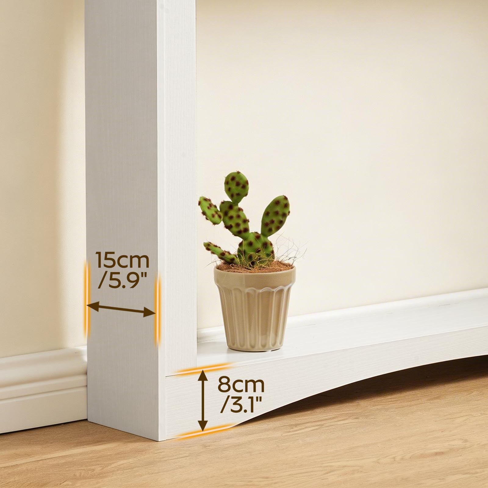 YATINEY Table Console Étroite Longueur 100 cm, Bout de Canapé Ultra-Fin, Table Décorative Rustique en Bois, avec Rangement, pour Salon, Couloir, Entrée, Blanc XCT19WT
