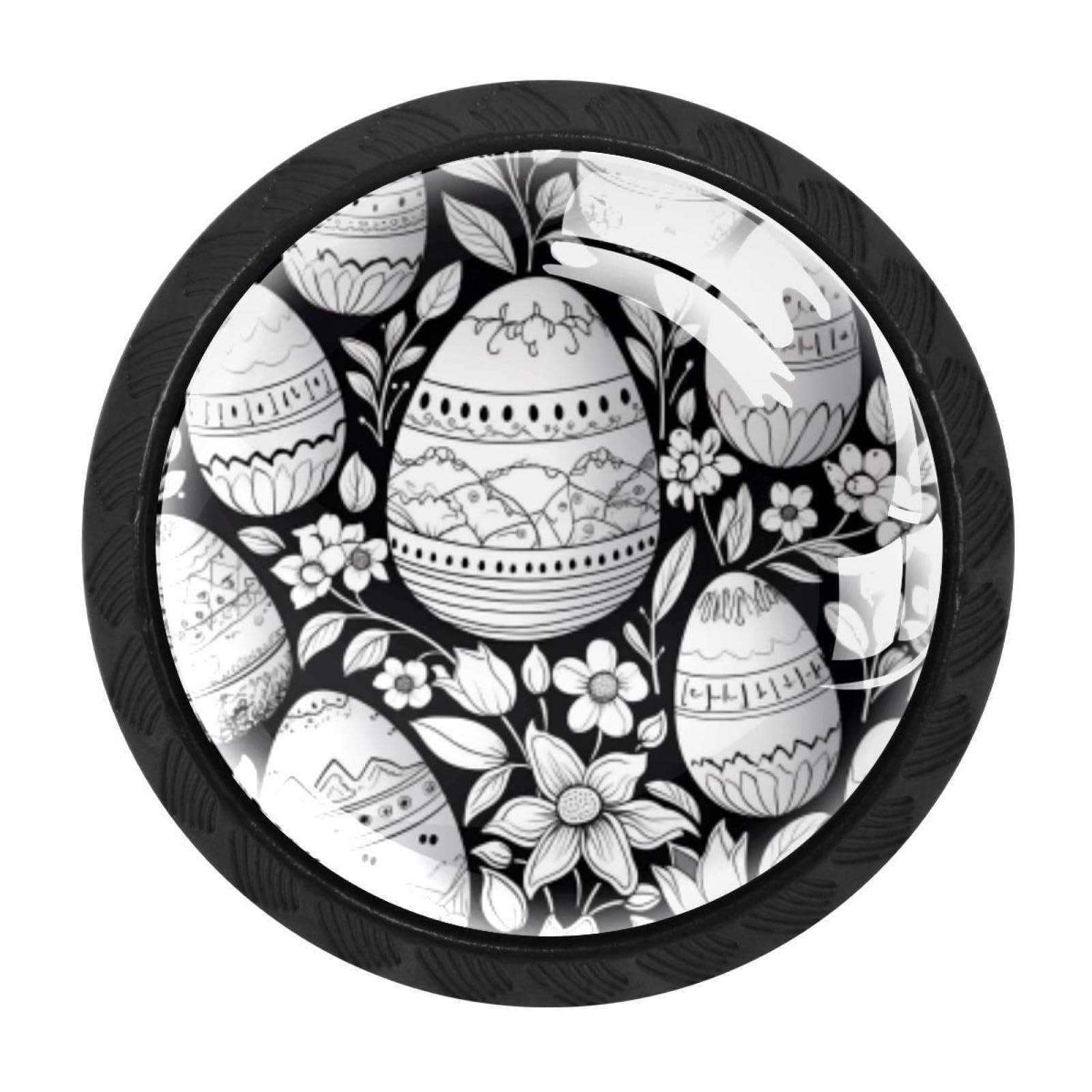CHENZZZZ 4 Pieces Easter Drawer Knobs, 35mm Black Cabinet Knobs, Drawer Pulls and Knobs, Dresser Drawer Knobs, Cabinet Hardware Kitchen Cabinet Knobs