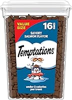 Temptations Classic Crunchy & Soft Salmon Cat Treats, 16oz Tub - Irresistible Dual-Texture Rewards for Adult Cats