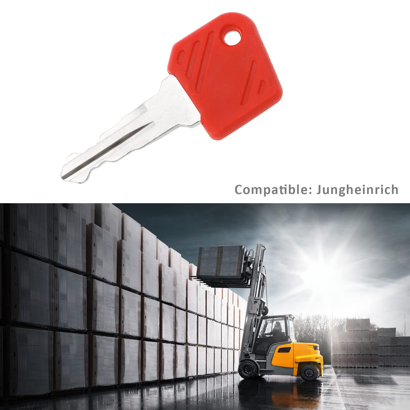 EMSea 10Pcs Ignition Key 702/26906870 Compatible with Jungheinrich Tractor Replacement Key Construction Machines Keys 5.3x2.3cm Red - Image 3
