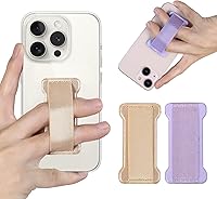 Vista 21 de Soporte de agarre para teléfono de mano, soporte universal para teléfono con correa para dedo, agarre para selfie compatible con la mayoría de 3