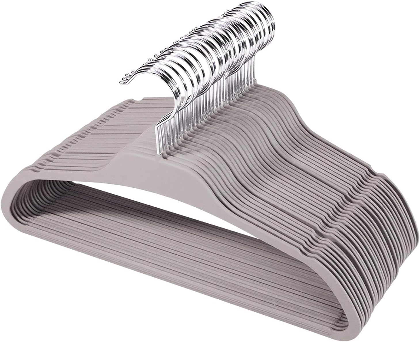 ELONG HOME 30 Pack Rubberized Hangers with Non-Slip Hangers Grip, Durable Plastic Hangers for All Clothes, Ultra-Slim Notched Design & 15.7'' Wide Clothes Hangers