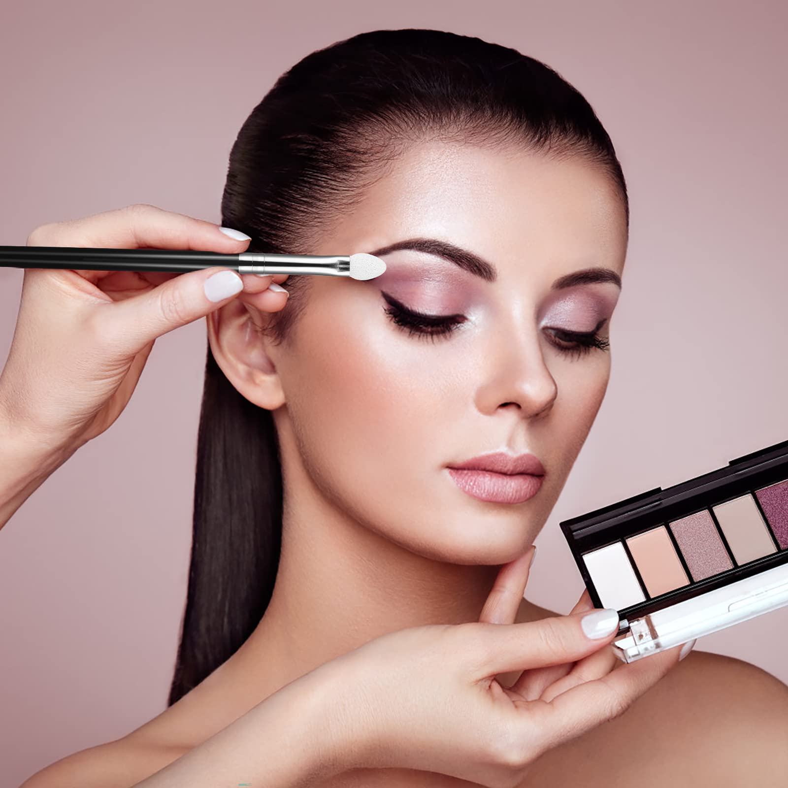WLLHYF 10pcs Zestaw pędzli do makijażu aplikatorów cieni do powiek, zestaw pędzli do cieni do powiek, wielokrotnego użytku, zmywalny, profesjonalny aplikator cieni do powiek, zestaw pędzli(czarny)