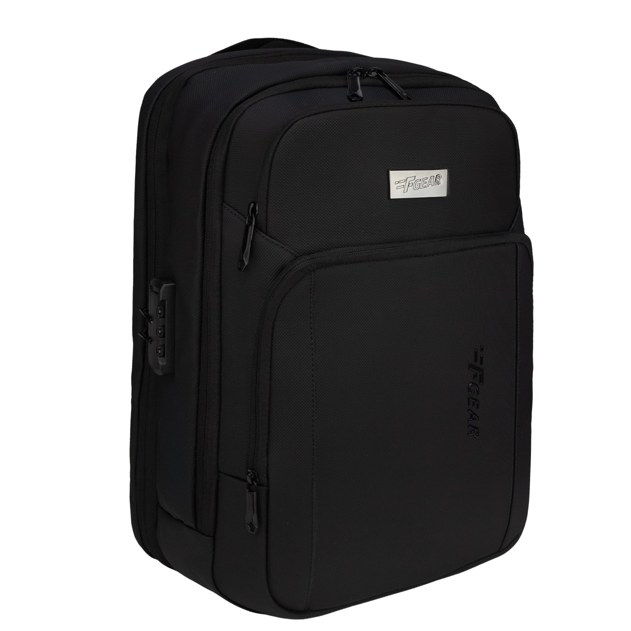 Reign Anti-Theft Premium Black Laptop Backpack|30L Water-Resistant Bag|2 Compartments, 3 Pockets, 180° Opening, USB & Type C Port, Number Lock, Hidden Pocket, Fits 17 Inch Laptop|Men & Women-image-18