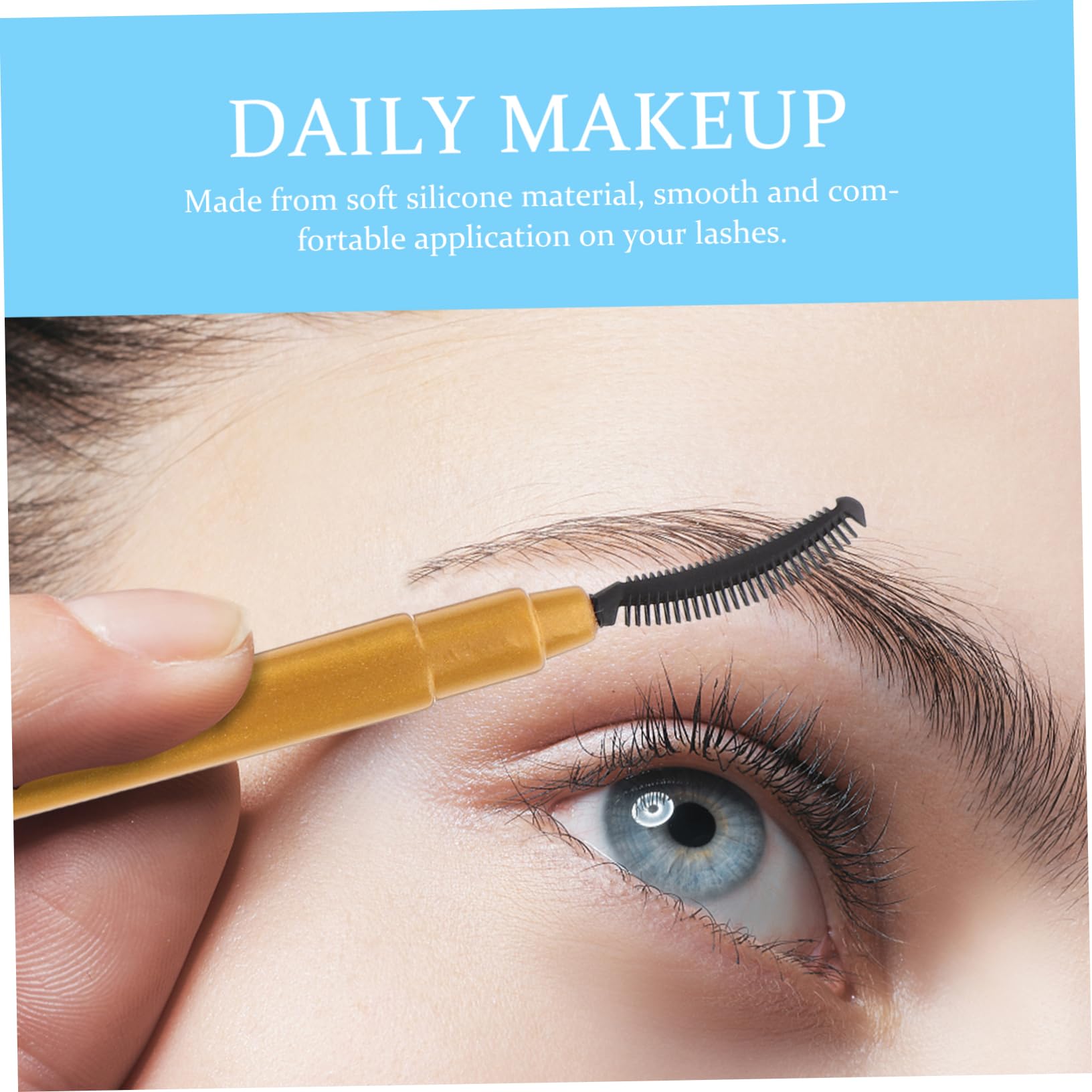 Healeved 6pcs Soft Silicone Mascara Brushes Lash Makeup Tools Eyelash Applicator Cover for Travel Touch-ups