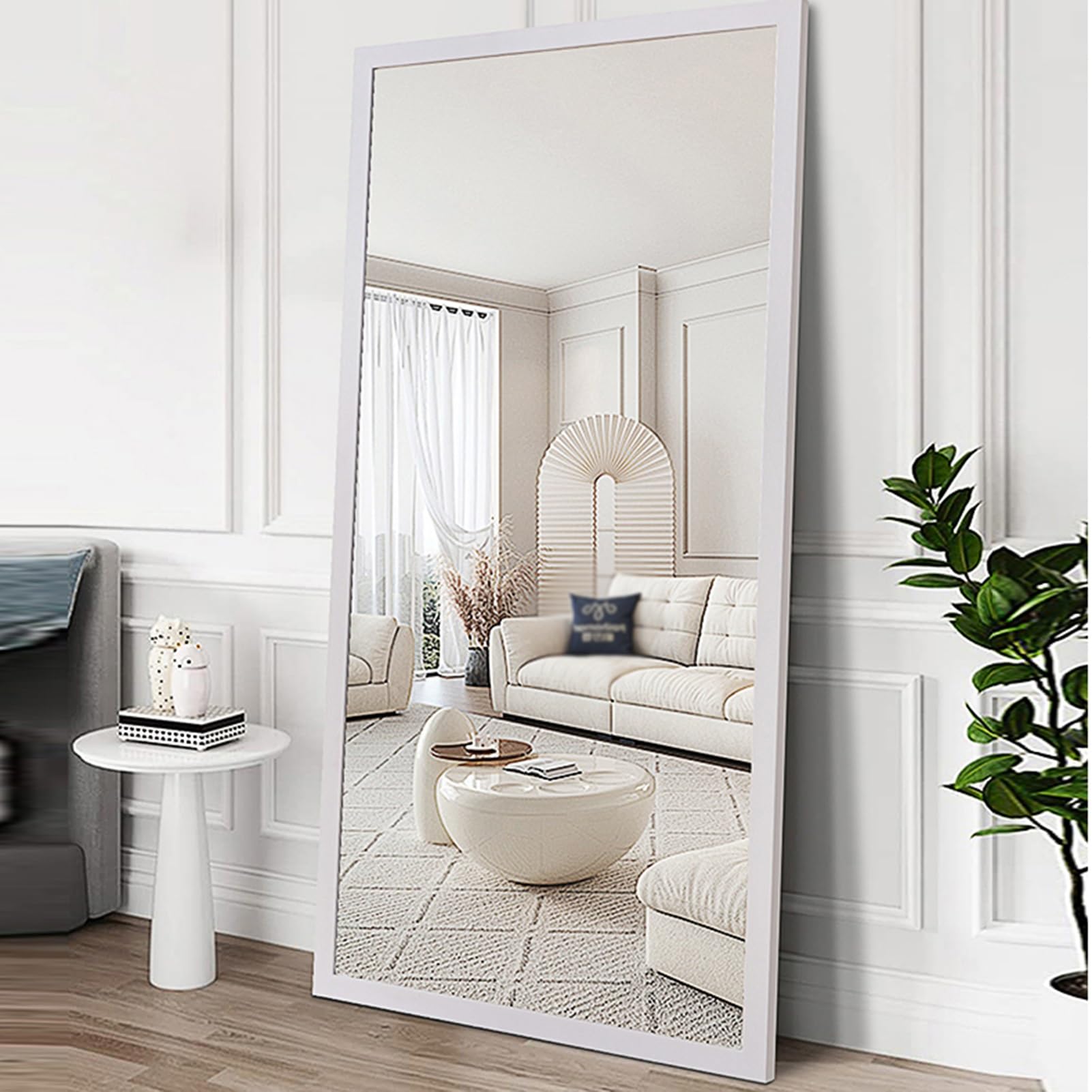 スタンドミラー 165cm*60cm 全身鏡 壁掛け立て掛け シルバー 601